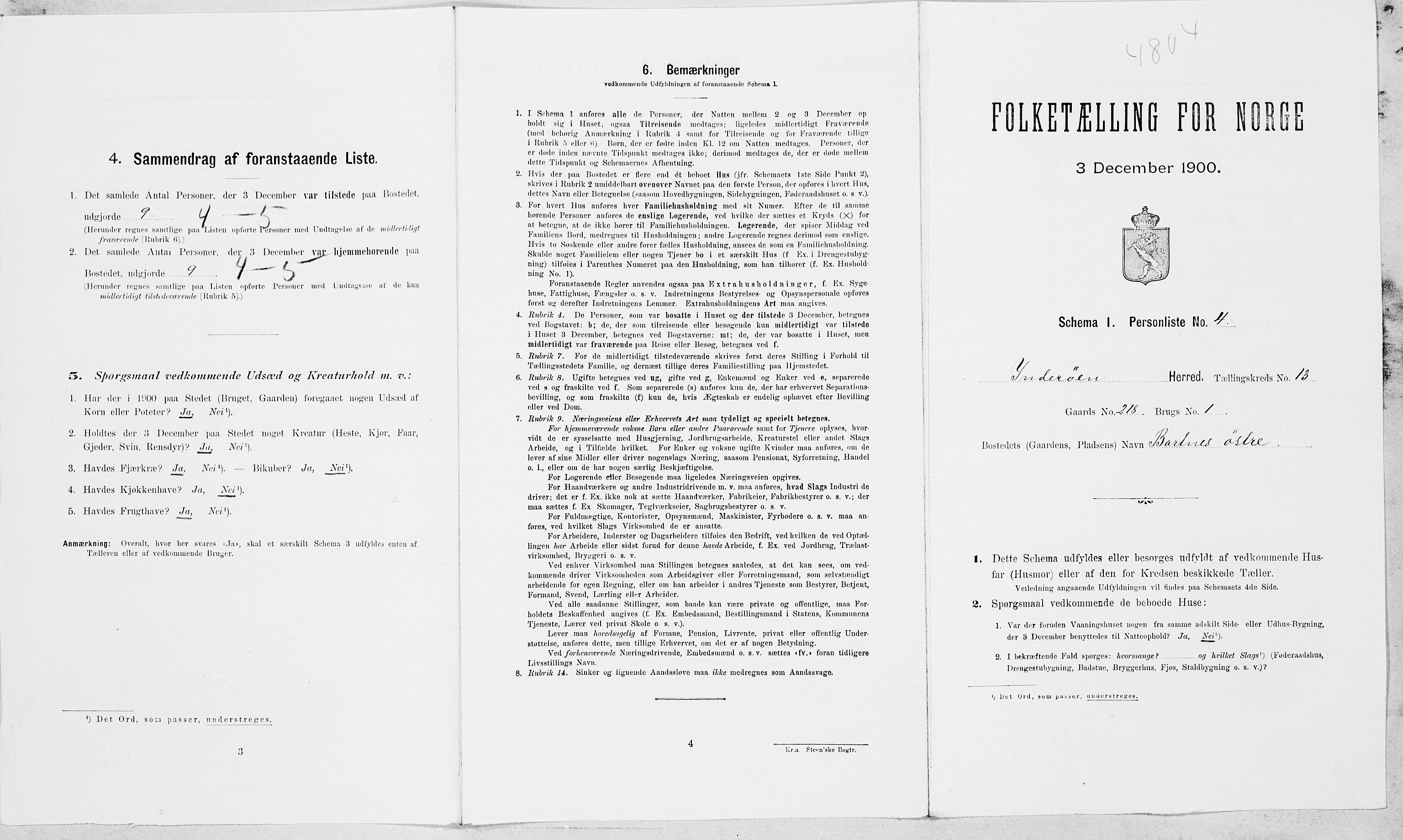 SAT, 1900 census for Inderøy, 1900, p. 1580