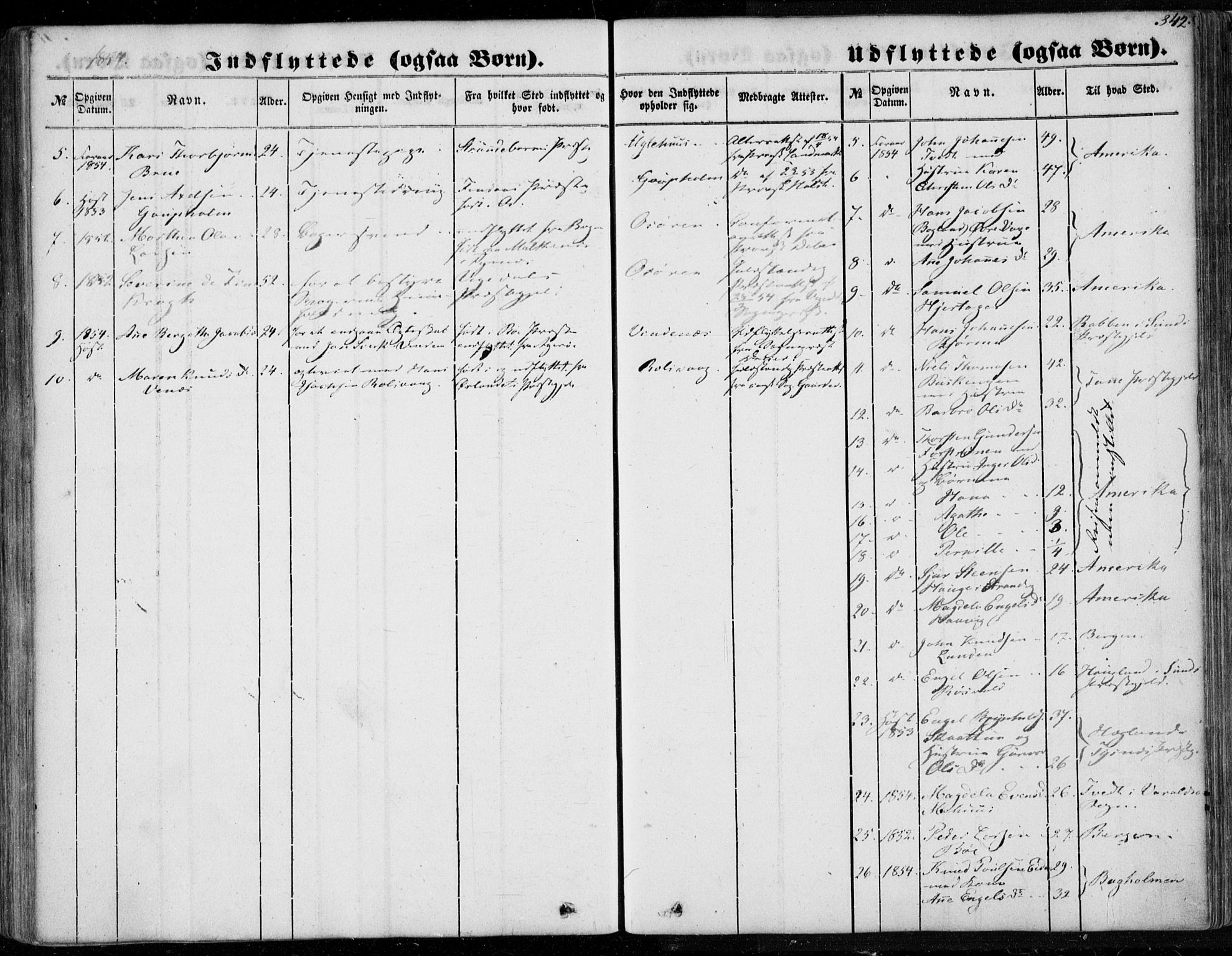 Os sokneprestembete, SAB/A-99929: Parish register (official) no. A 16, 1851-1859, p. 342