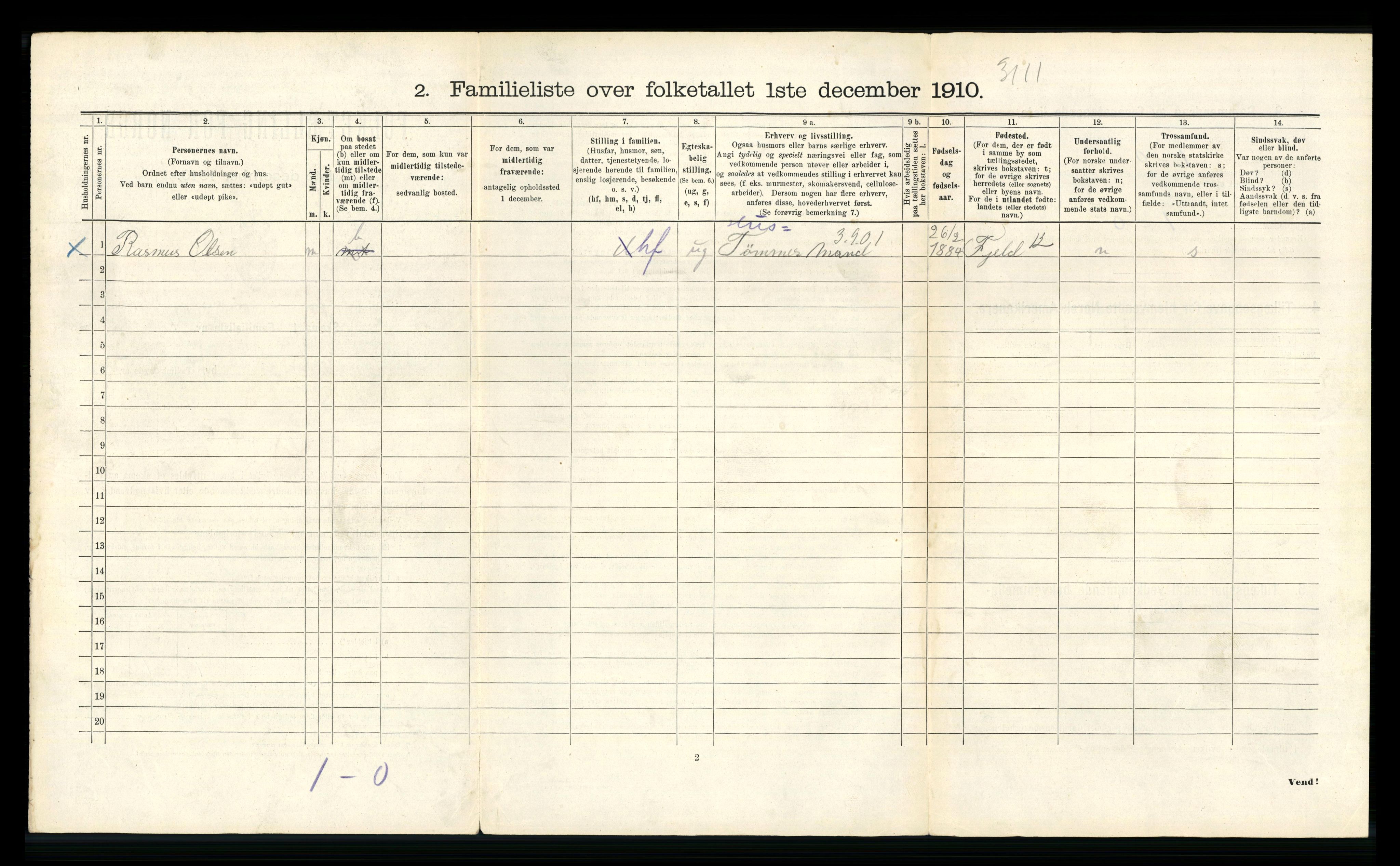 RA, 1910 census for Bergen, 1910, p. 18308