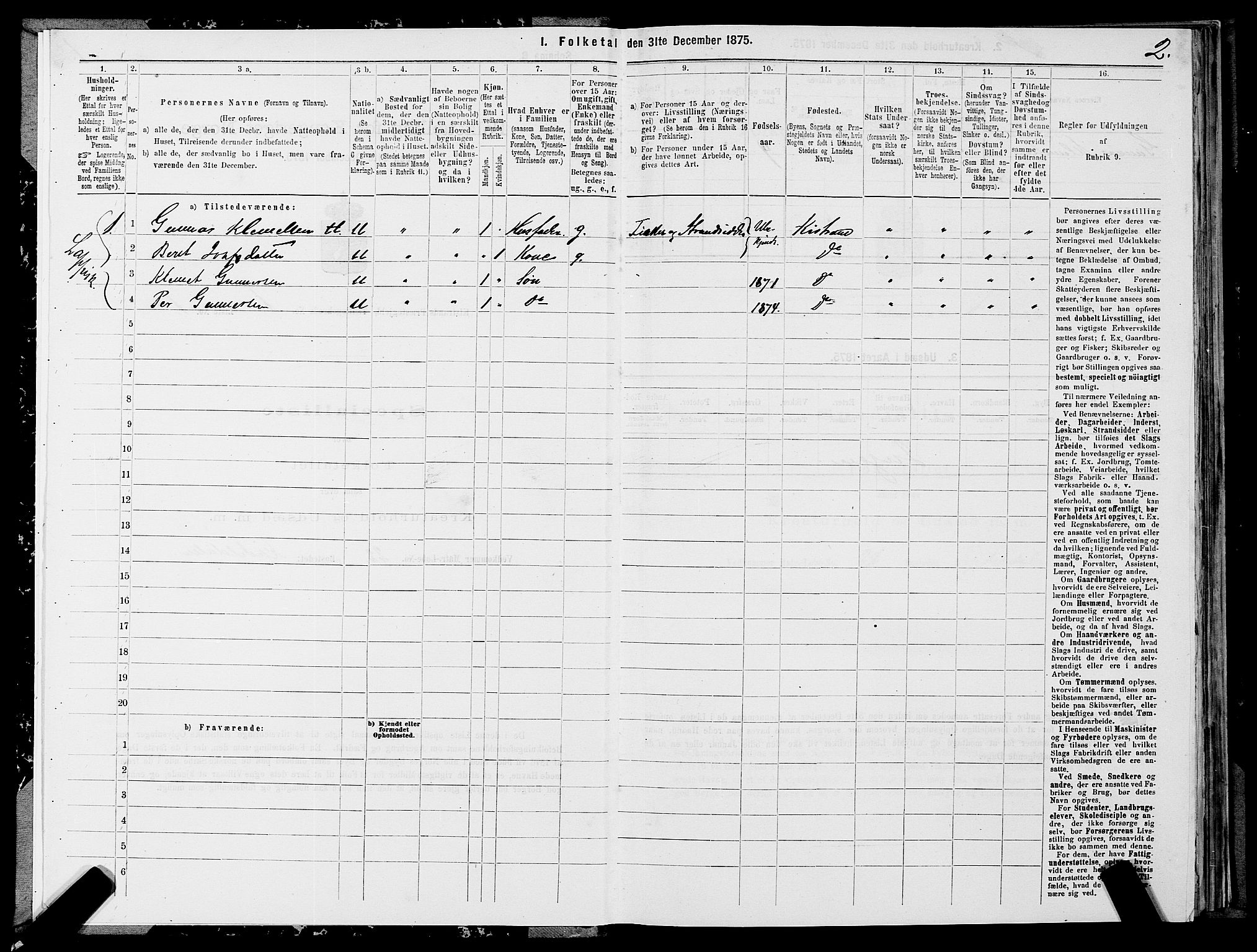 SATØ, 1875 census for 2020P Kistrand, 1875, p. 1002