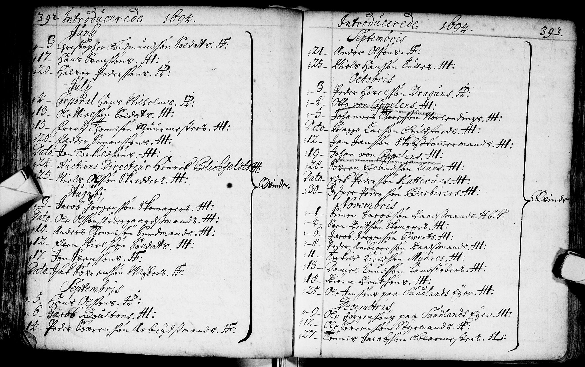 Bragernes kirkebøker, SAKO/A-6/F/Fa/L0002: Parish register (official) no. I 2, 1680-1705, p. 392-393