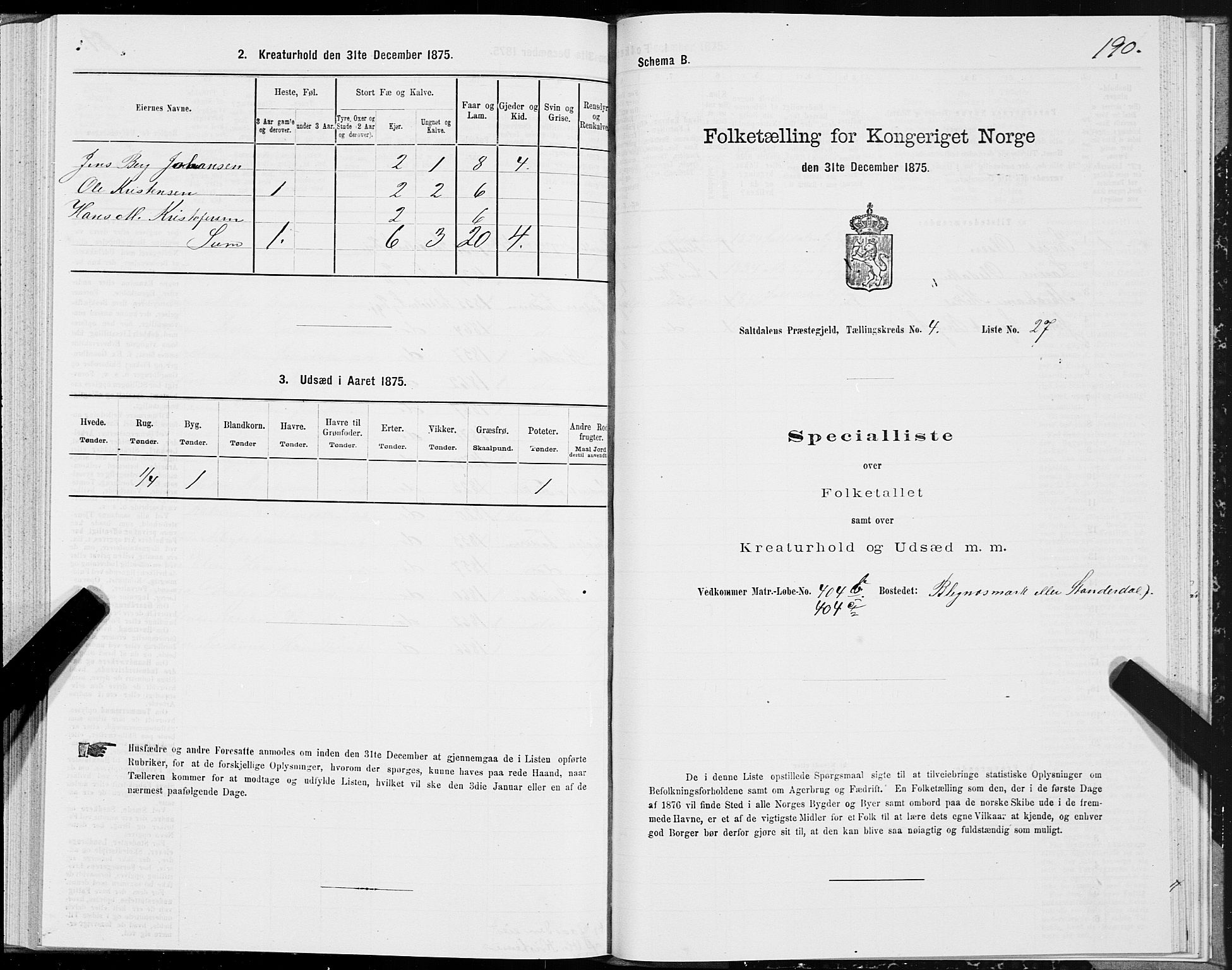 SAT, 1875 census for 1840P Saltdal, 1875, p. 2190