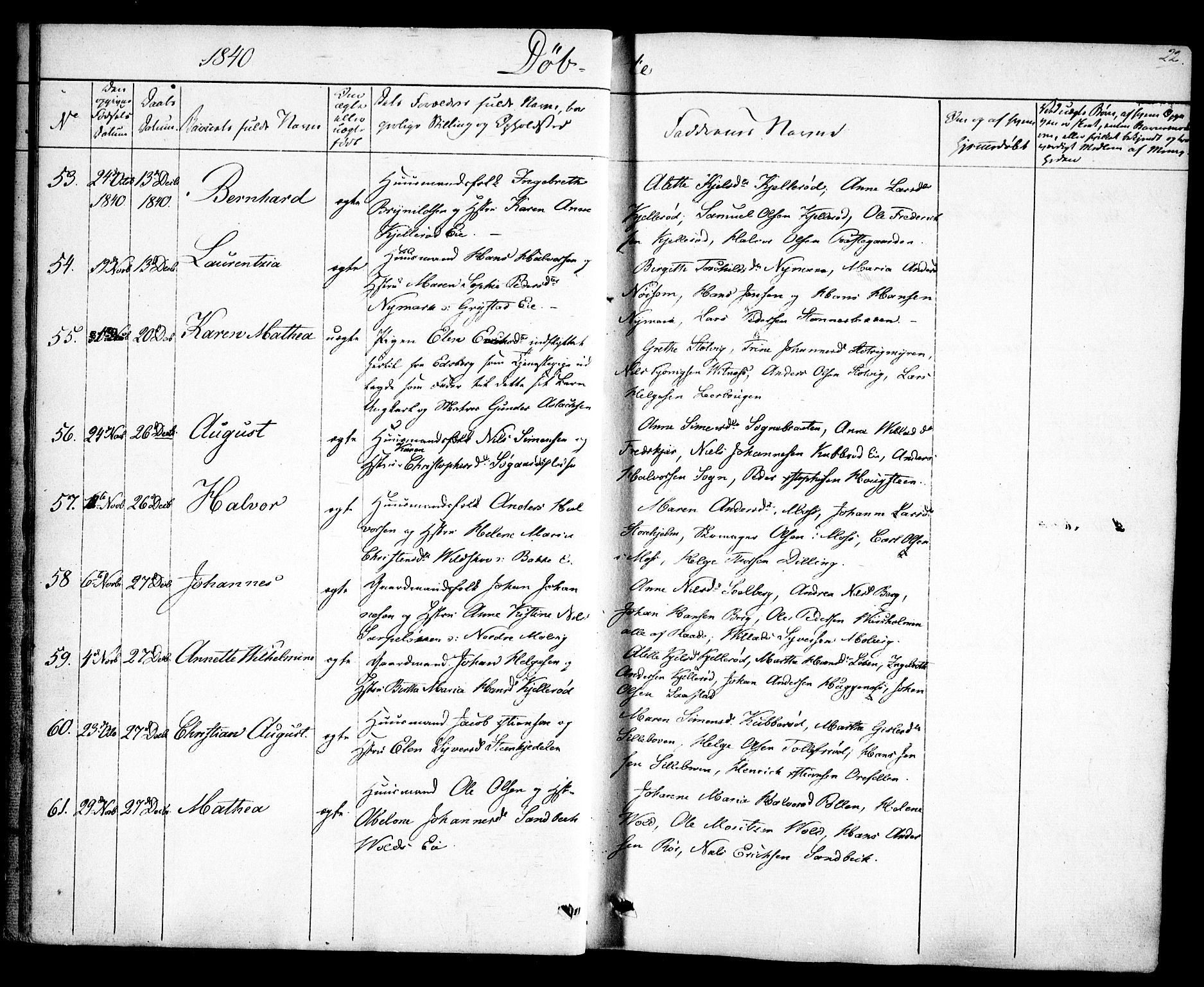 Rygge prestekontor Kirkebøker, SAO/A-10084b/F/Fa/L0004: Parish register (official) no. 4, 1836-1851, p. 22