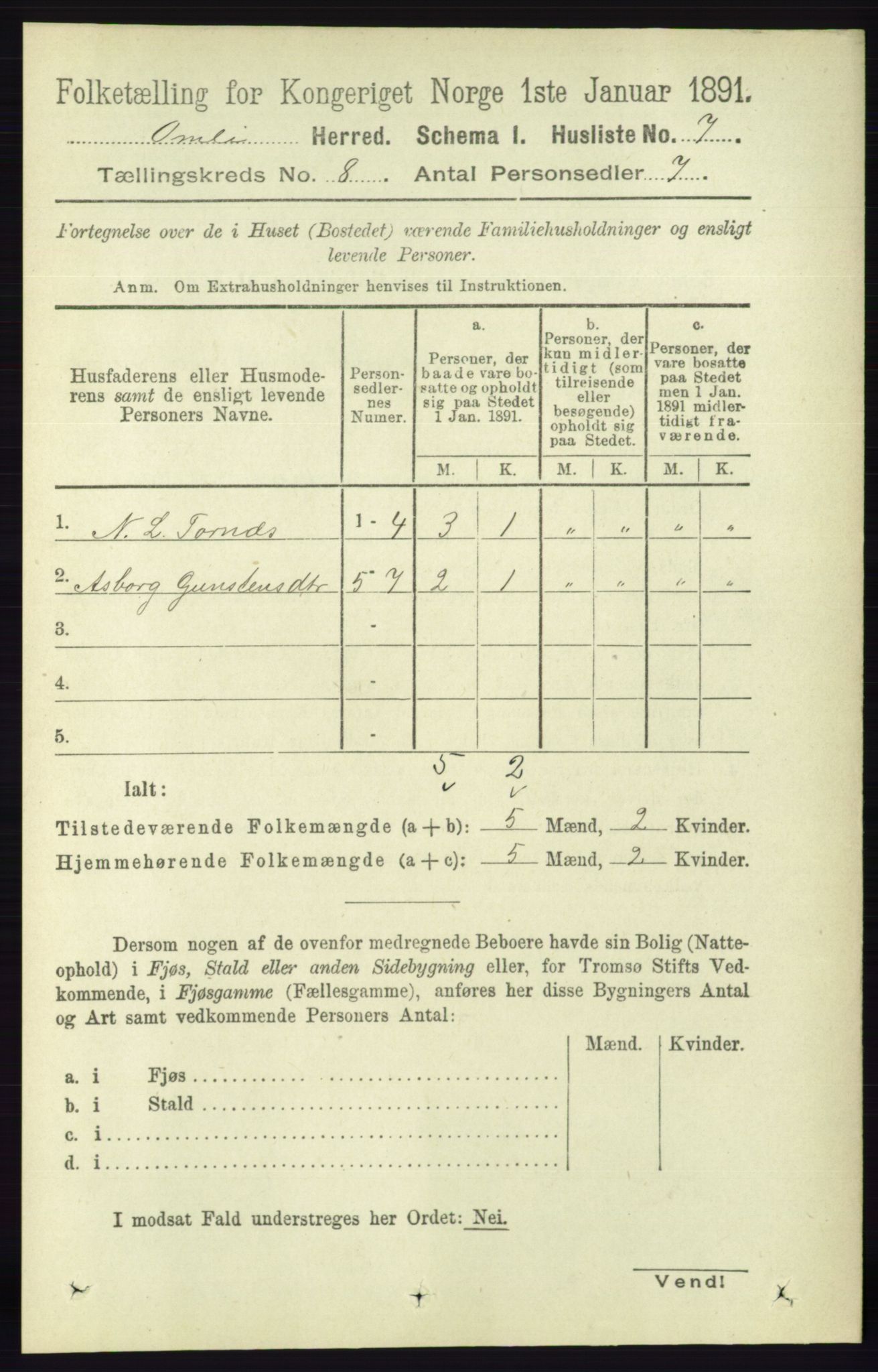 RA, 1891 census for 0929 Åmli, 1891, p. 1072