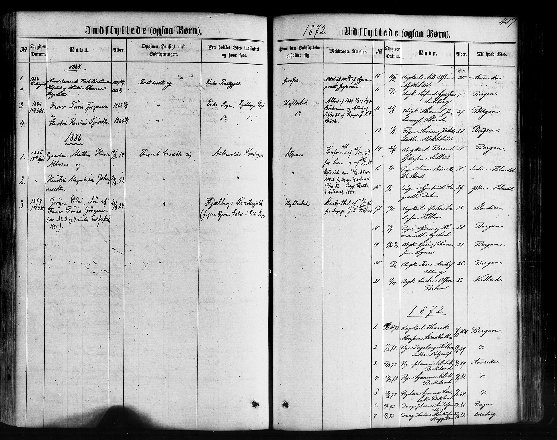 Hyllestad sokneprestembete, SAB/A-80401: Parish register (official) no. A 1, 1861-1886, p. 417