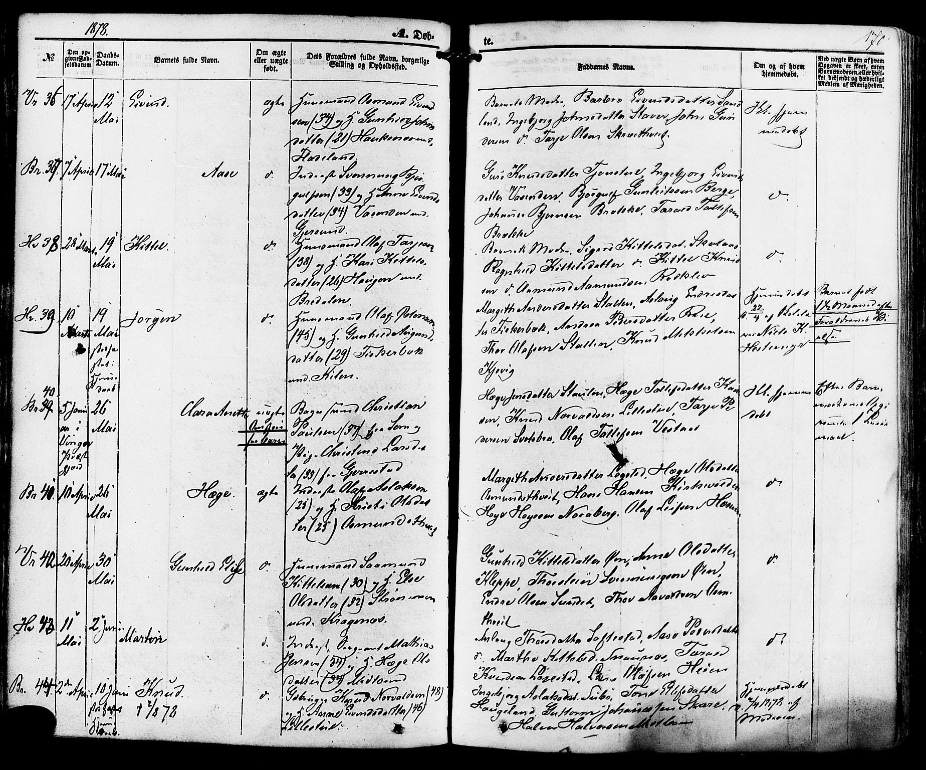 Kviteseid kirkebøker, AV/SAKO-A-276/F/Fa/L0007: Parish register (official) no. I 7, 1859-1881, p. 170