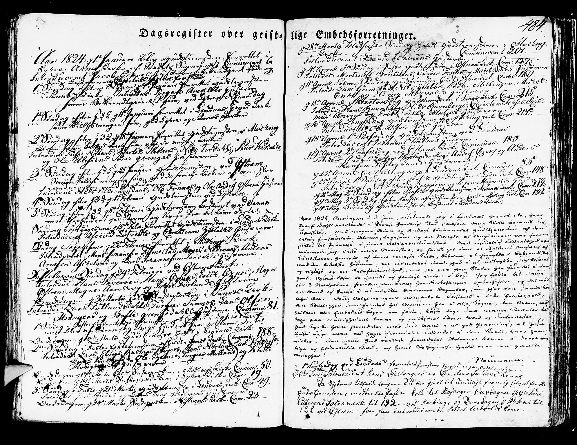 Lindås Sokneprestembete, SAB/A-76701/H/Haa: Parish register (official) no. A 8, 1823-1836, p. 484