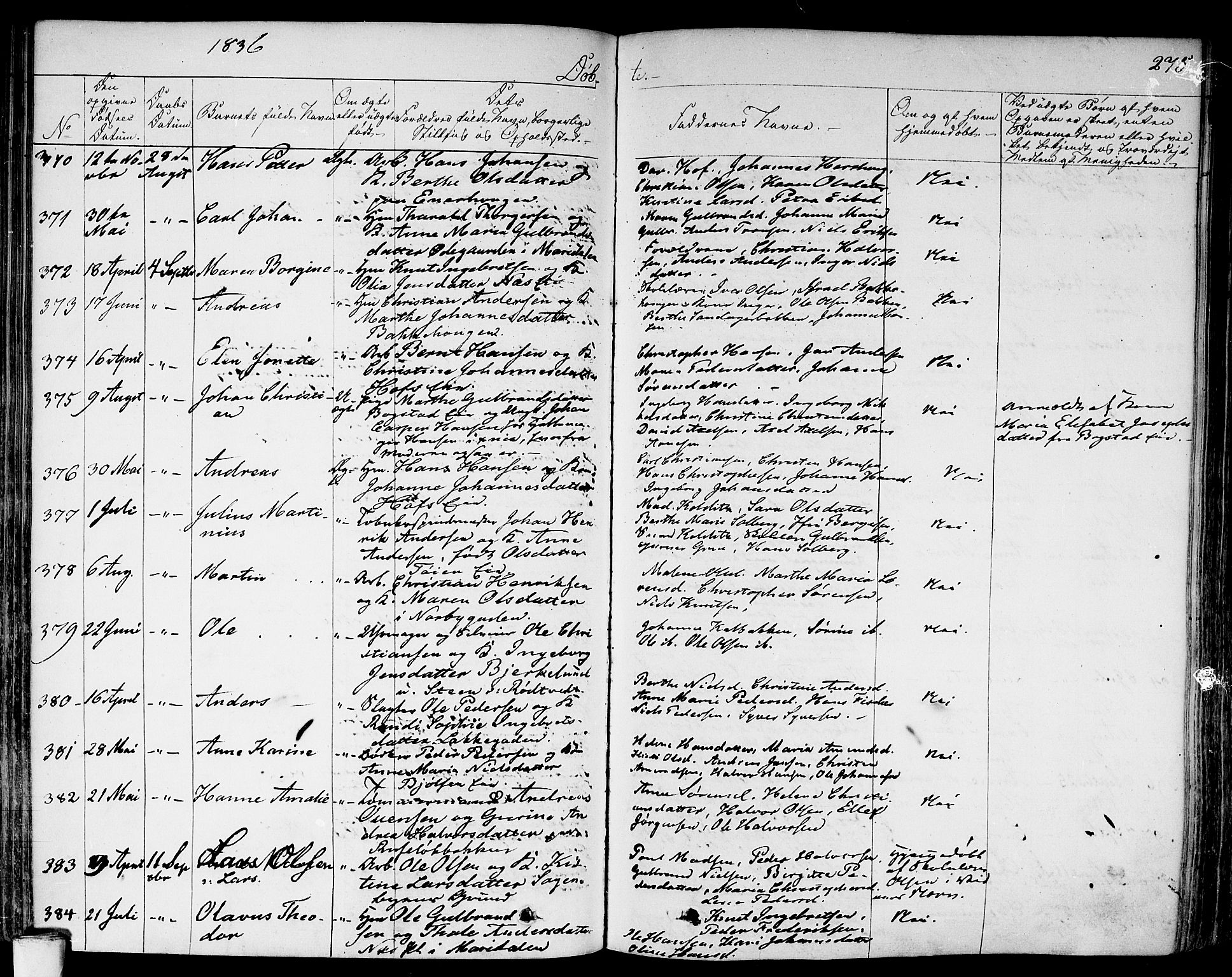 Aker prestekontor kirkebøker, SAO/A-10861/F/L0013: Parish register (official) no. 13, 1828-1837, p. 275