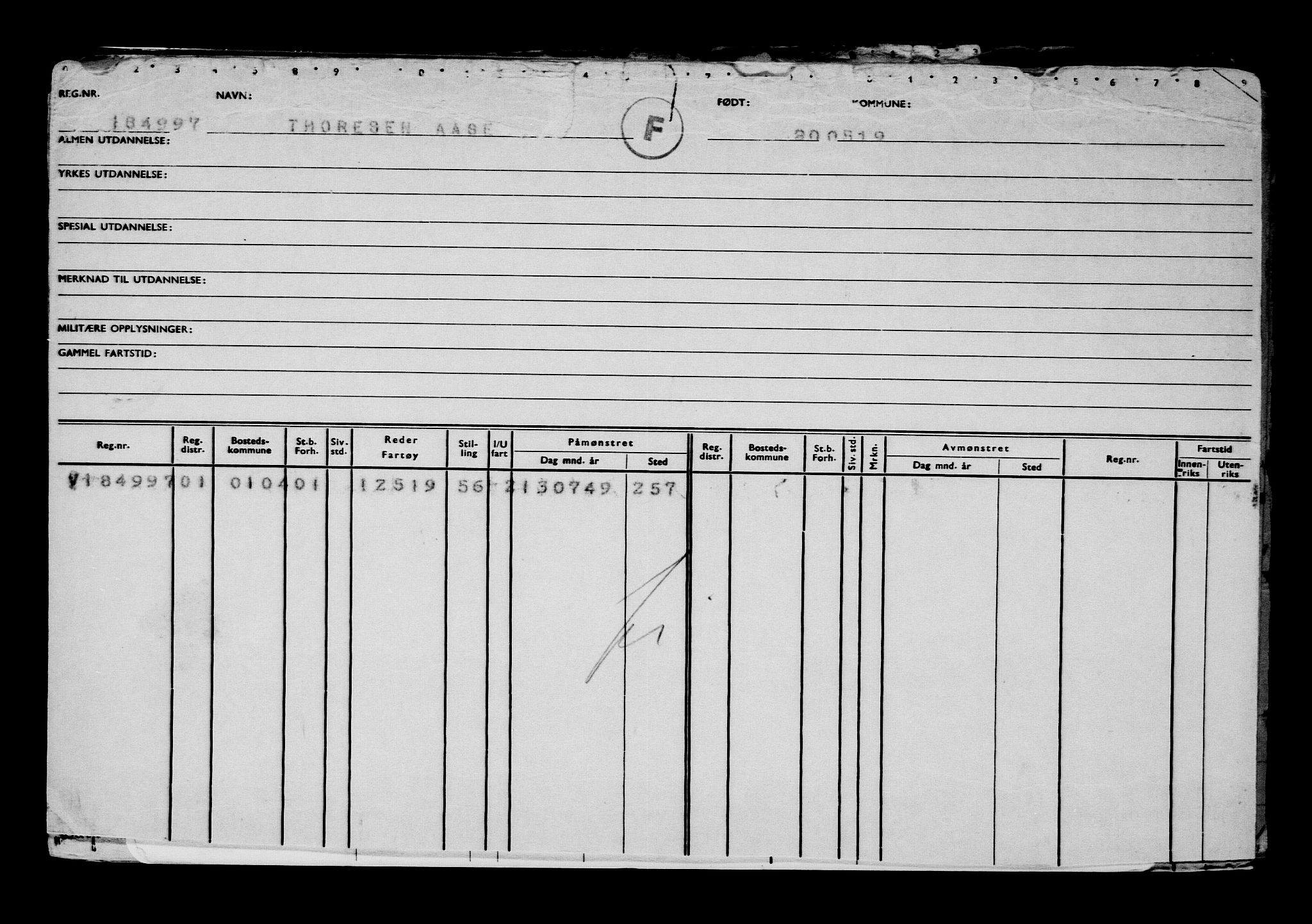 Direktoratet for sjømenn, AV/RA-S-3545/G/Gb/L0169: Hovedkort, 1919, p. 17