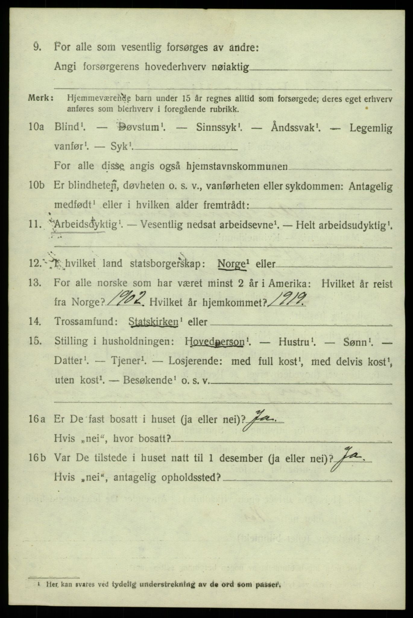 SAB, 1920 census for Austevoll, 1920, p. 2657