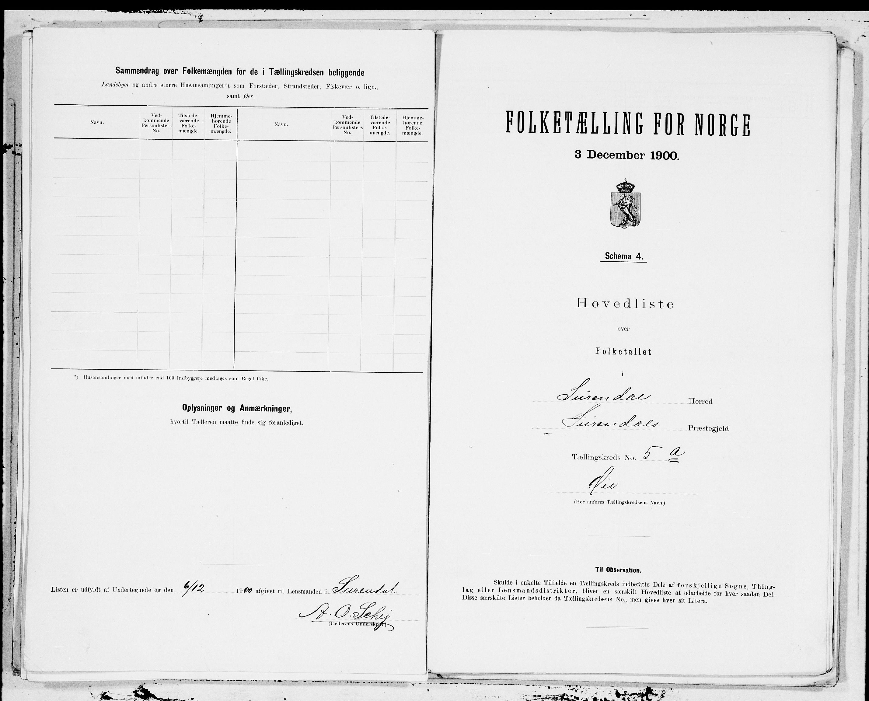 SAT, 1900 census for Surnadal, 1900, p. 12