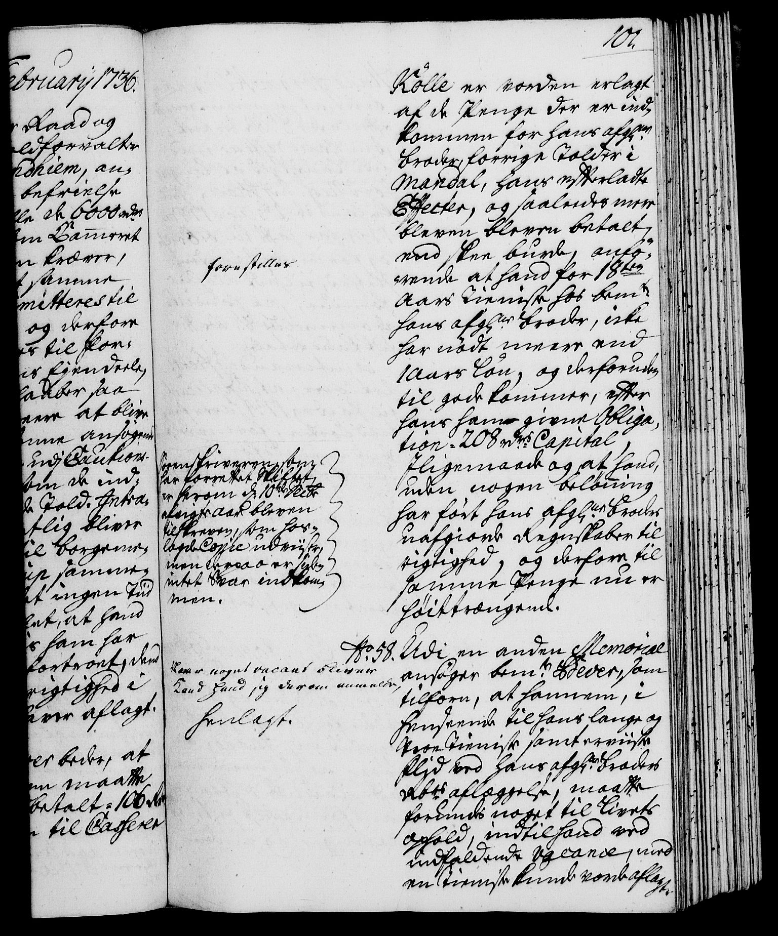 Rentekammeret, Kammerkanselliet, RA/EA-3111/G/Gh/Gha/L0018: Norsk ekstraktmemorialprotokoll (merket RK 53.63), 1735-1736, p. 101