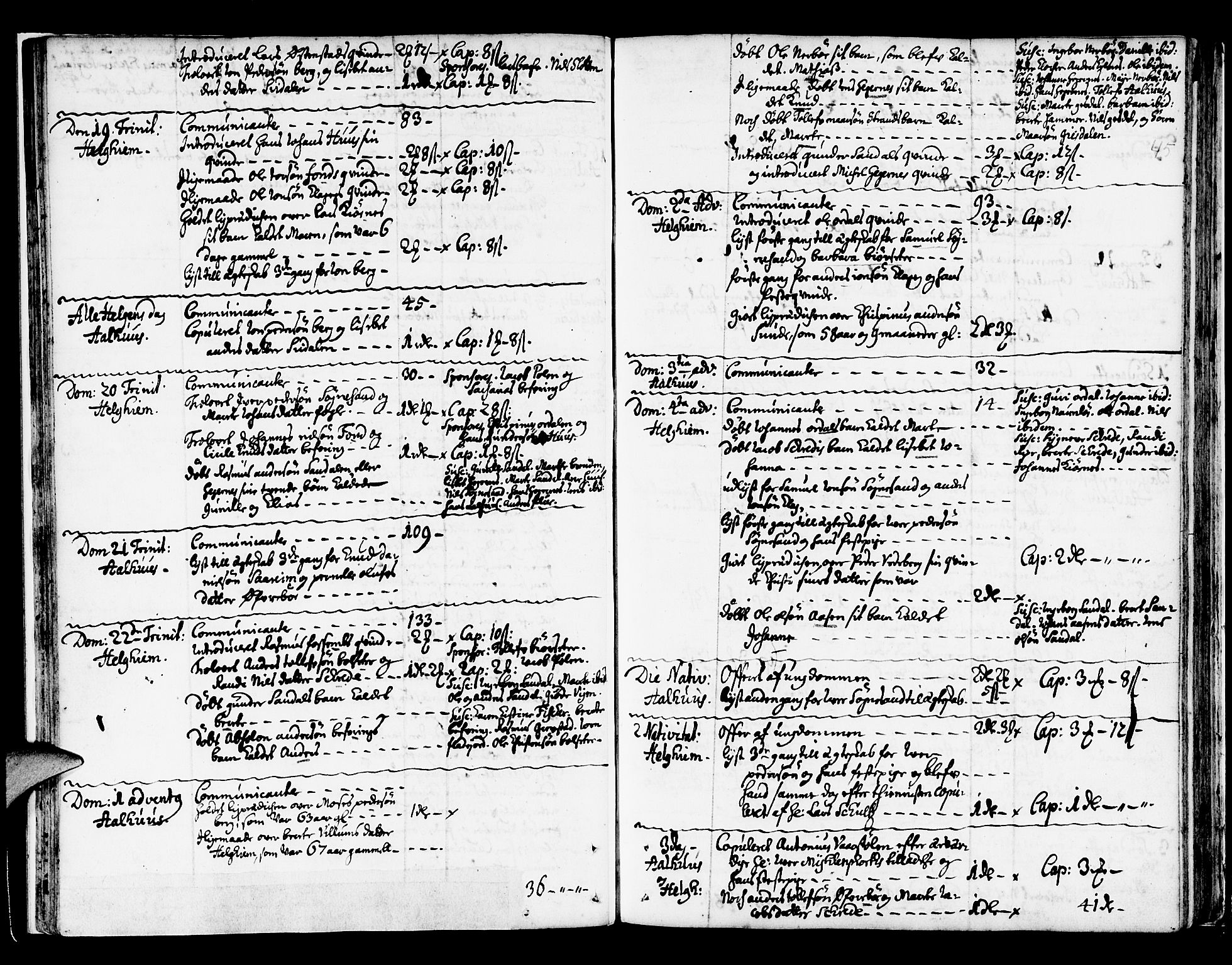 Jølster sokneprestembete, AV/SAB-A-80701/H/Haa/Haaa/L0002: Parish register (official) no. A 2, 1731-1749, p. 44-45