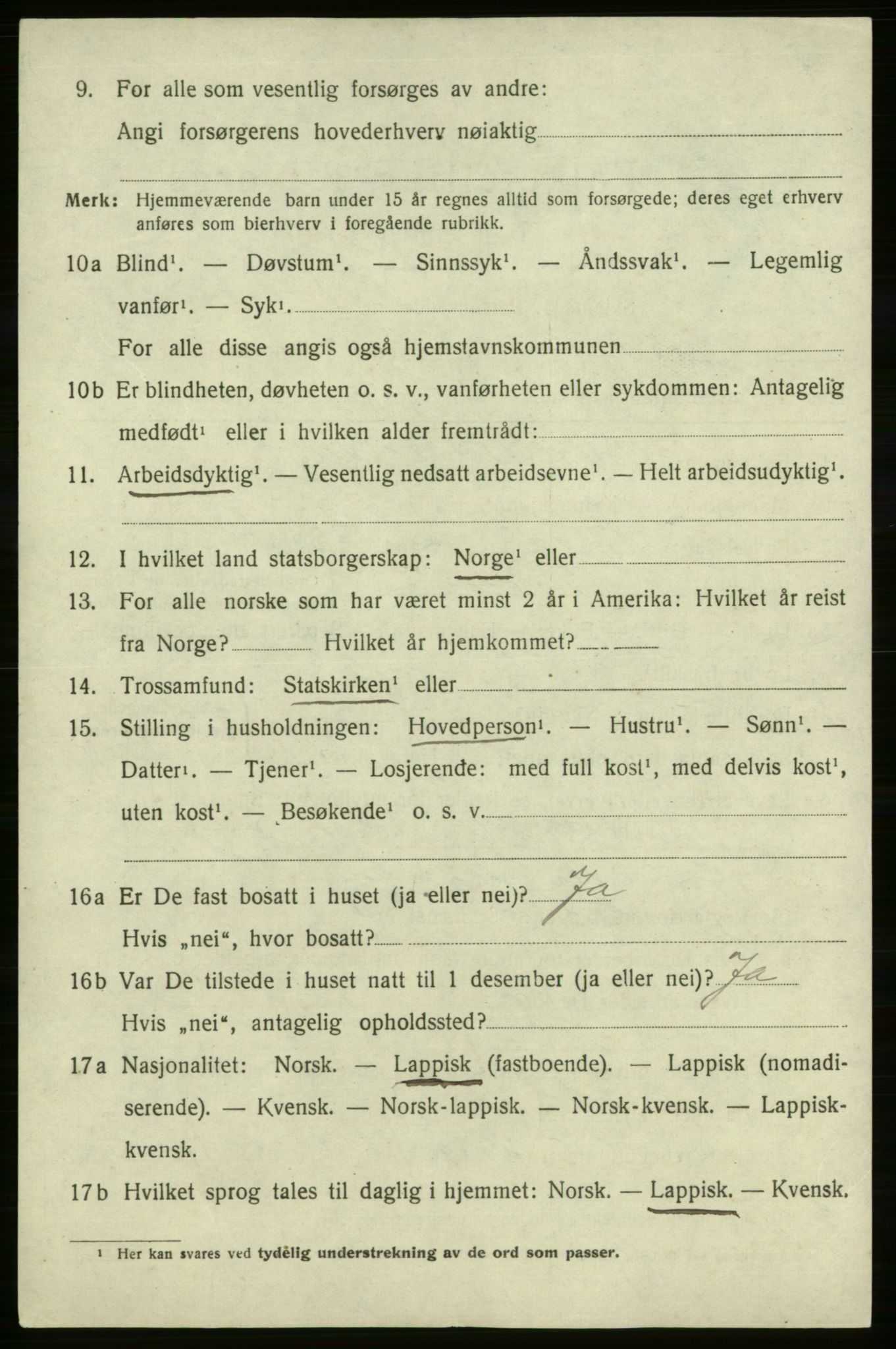 SATØ, 1920 census for , 1920, p. 1319