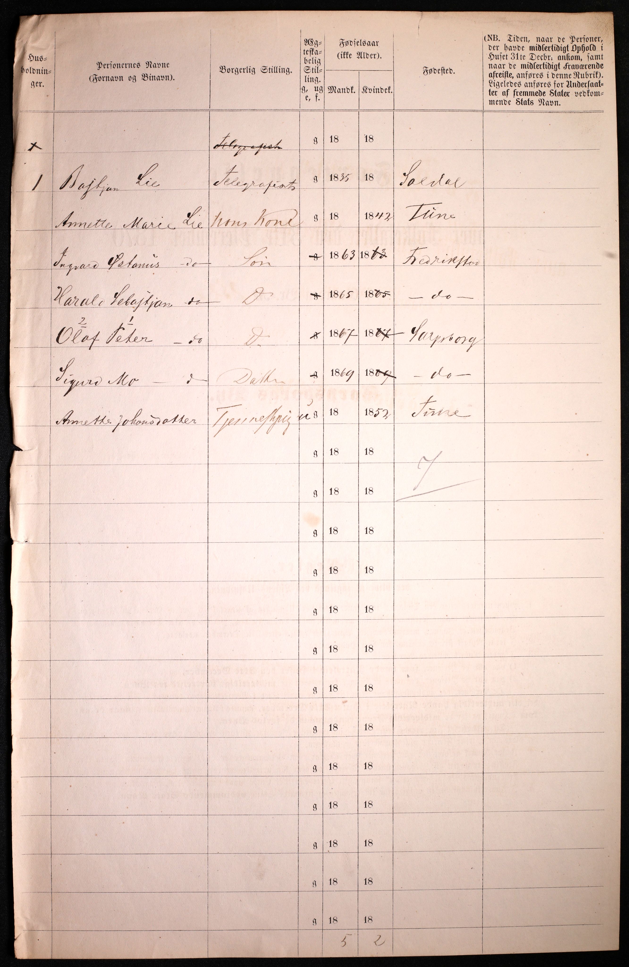 RA, 1870 census for 0102 Sarpsborg, 1870, p. 112