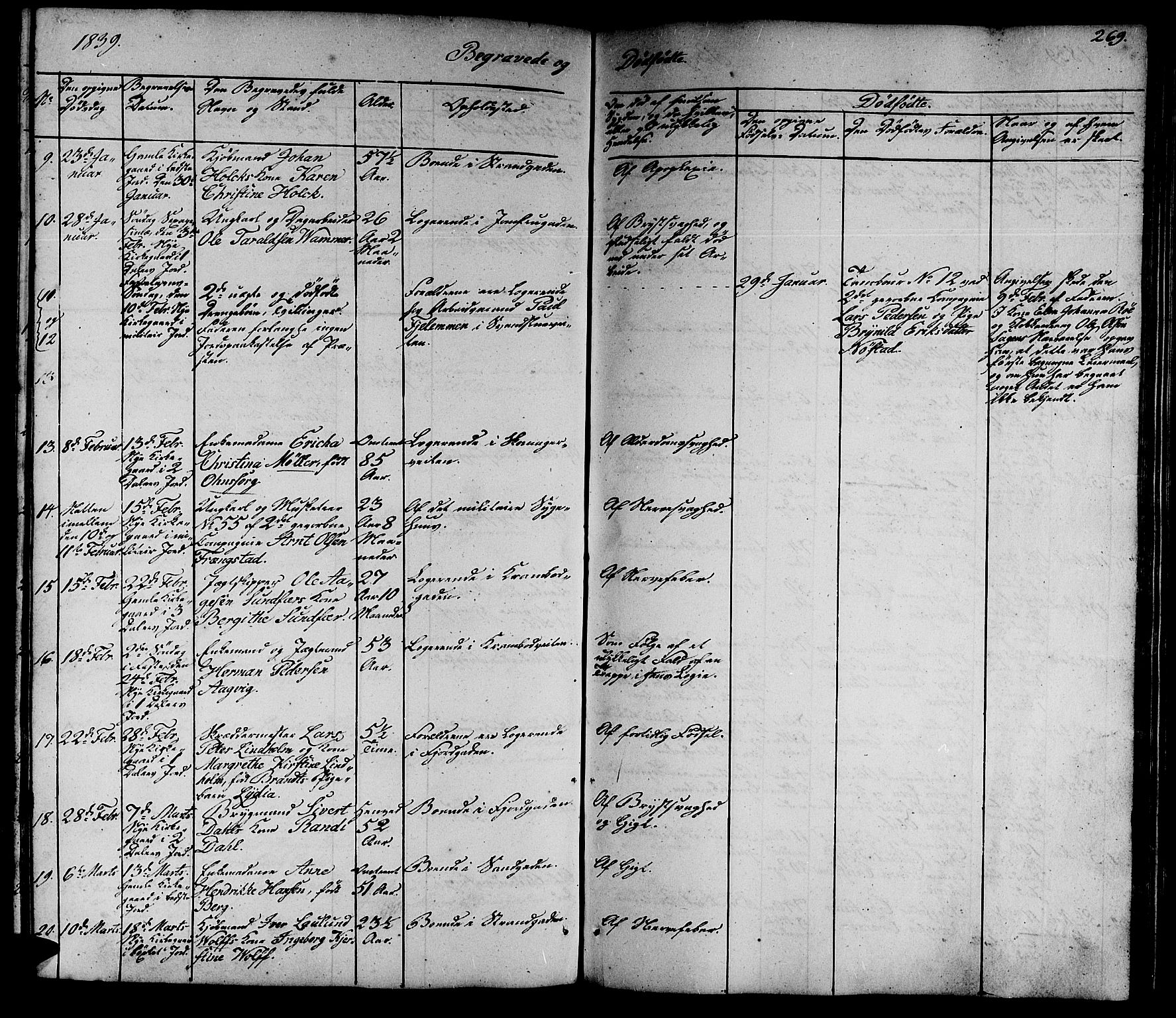 Ministerialprotokoller, klokkerbøker og fødselsregistre - Sør-Trøndelag, SAT/A-1456/602/L0136: Parish register (copy) no. 602C04, 1833-1845, p. 269