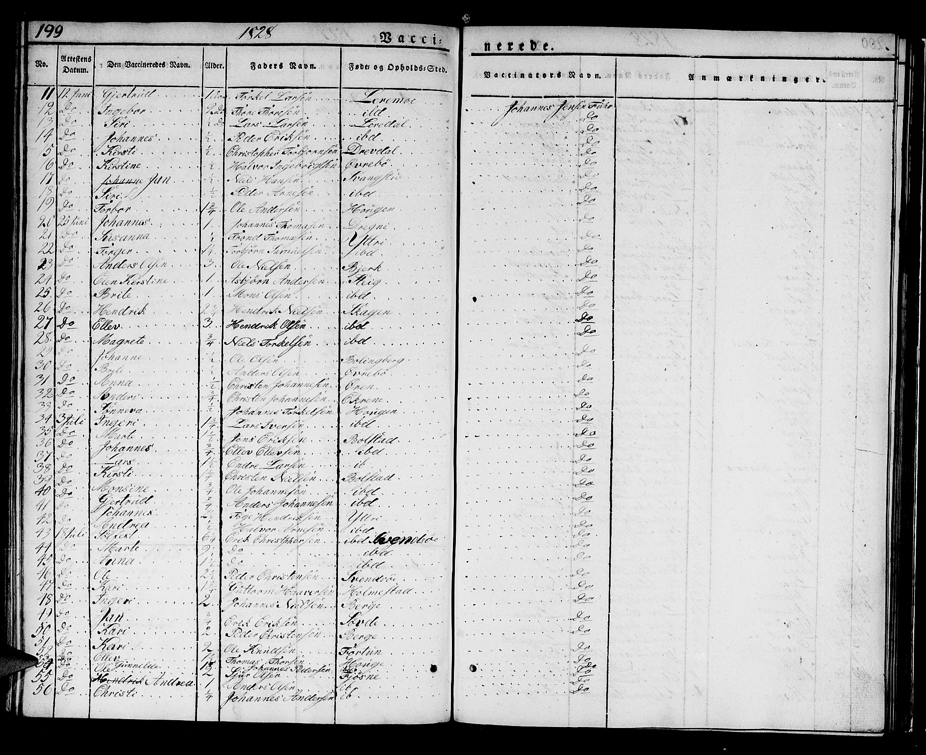 Luster sokneprestembete, SAB/A-81101/H/Haa/Haaa/L0004: Parish register (official) no. A 4, 1821-1832, p. 199