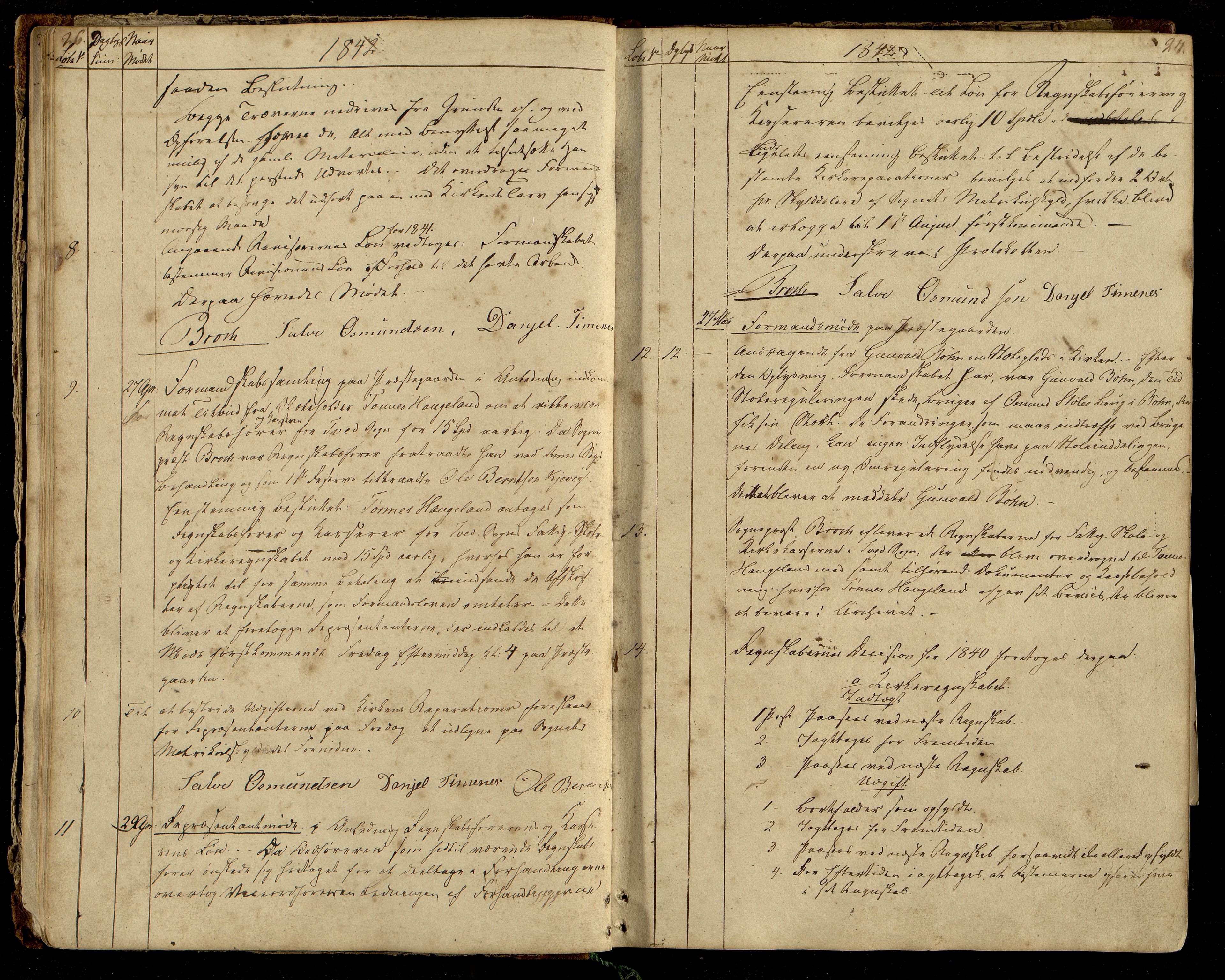 Tveit kommune - Formannskapet/ Kommunestyret, ARKSOR/1001TV120/A/L0001: Møtebok (d), 1838-1865