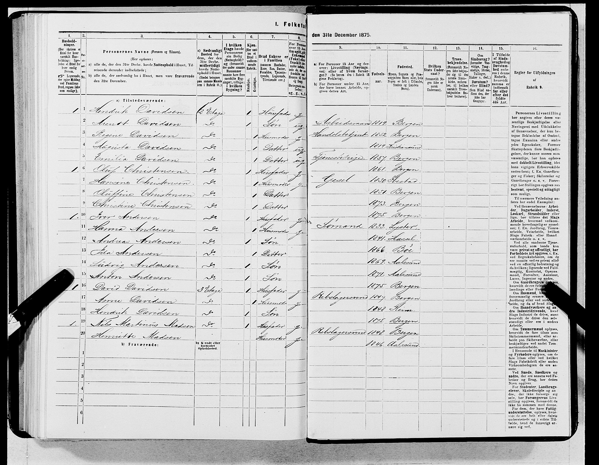 SAB, 1875 census for 1301 Bergen, 1875, p. 5165