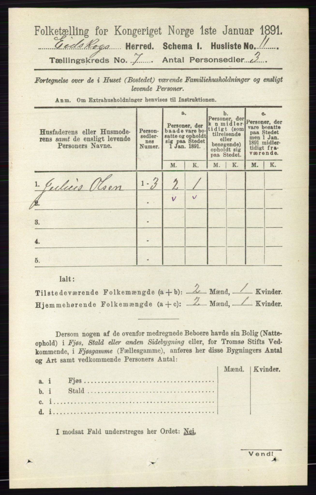 RA, 1891 census for 0420 Eidskog, 1891, p. 3561