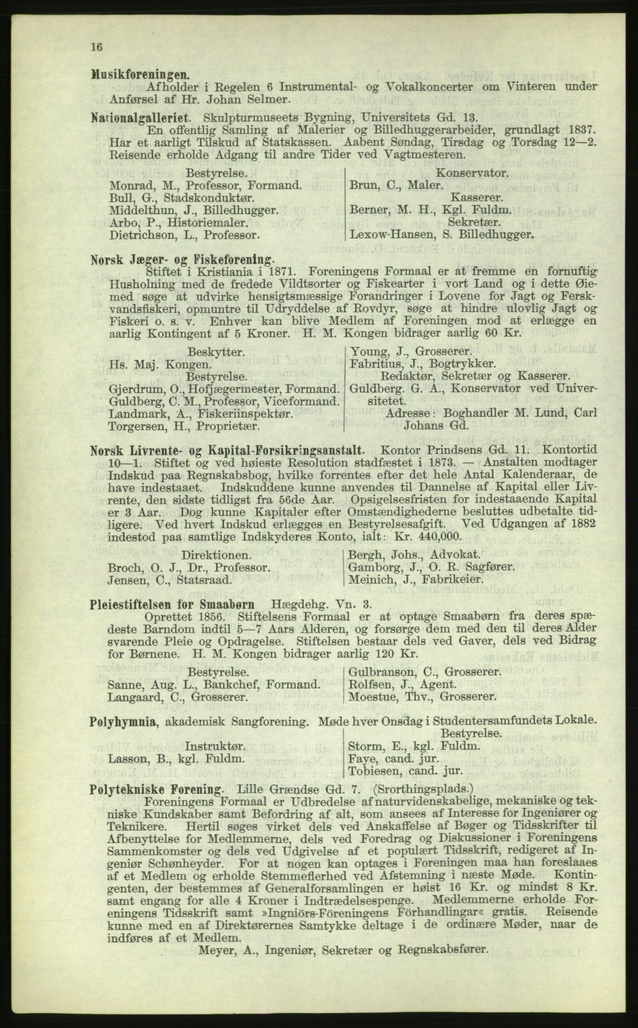 Kristiania/Oslo adressebok, PUBL/-, 1884, p. 16