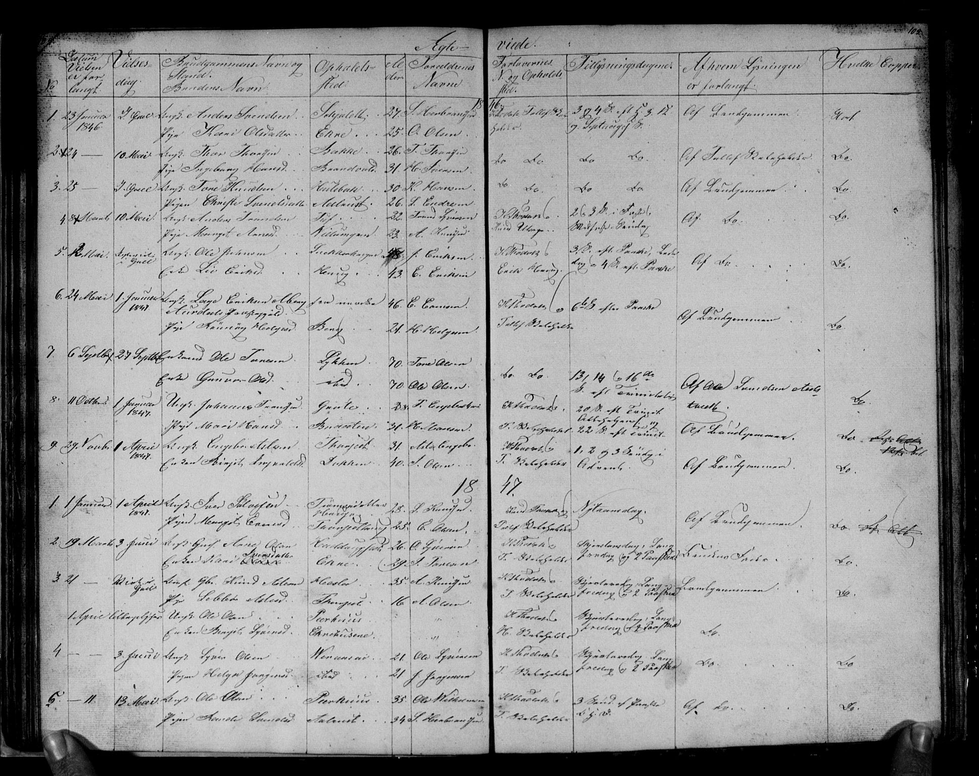 Gol kirkebøker, AV/SAKO-A-226/G/Gb/L0003: Parish register (copy) no. II 3, 1844-1858, p. 104-105