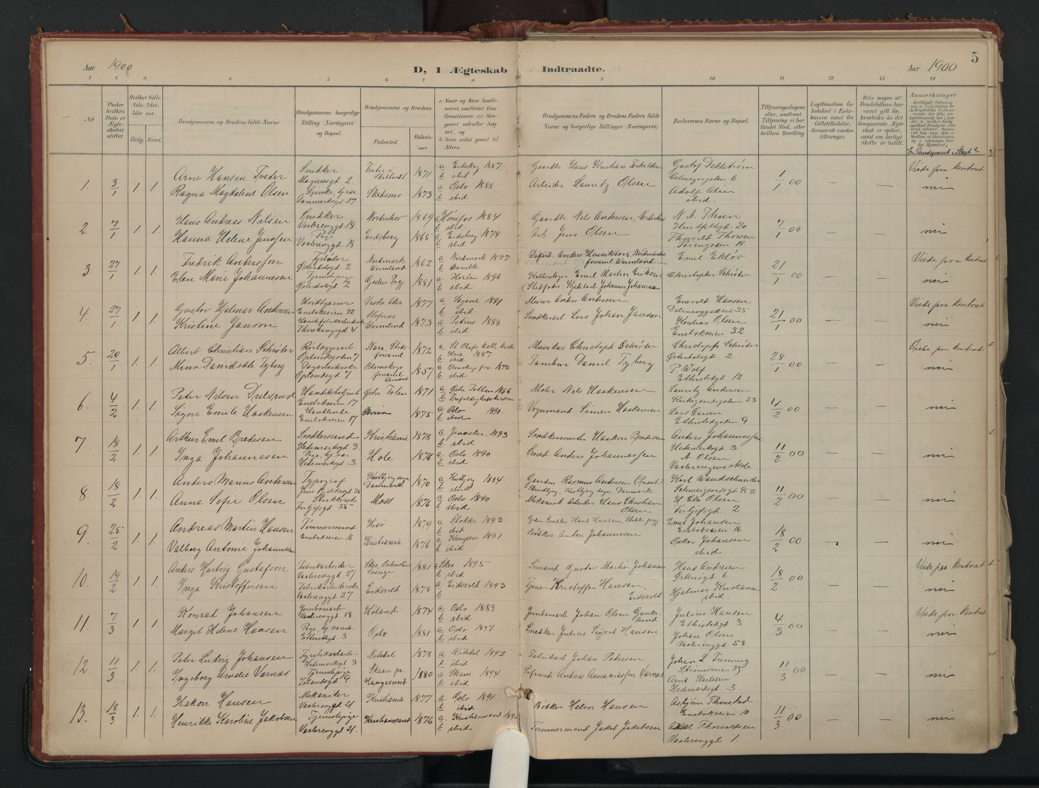 Vålerengen prestekontor Kirkebøker, SAO/A-10878/F/Fa/L0002: Parish register (official) no. 2, 1899-1924, p. 5