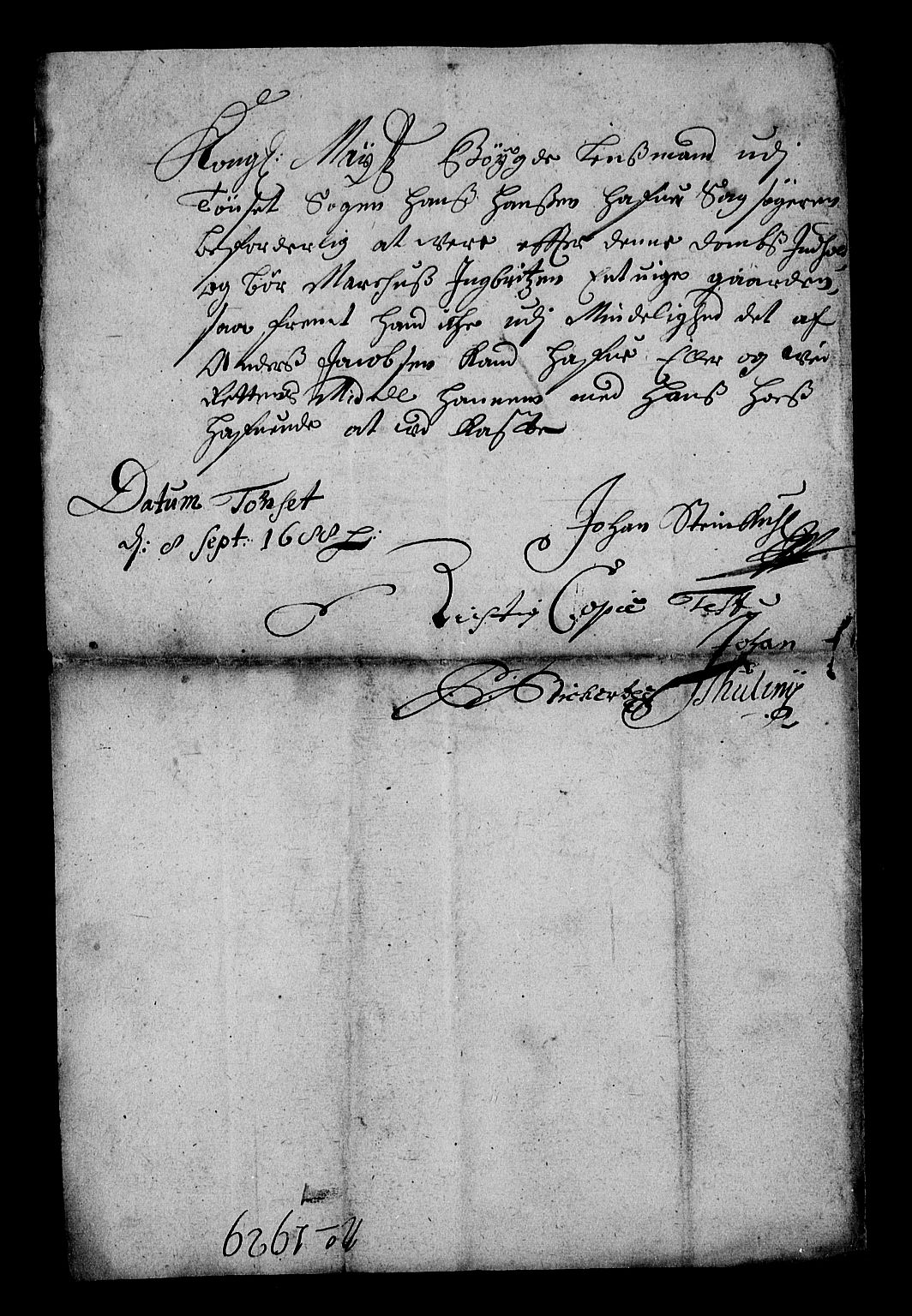 Stattholderembetet 1572-1771, RA/EA-2870/Af/L0002: Avskrifter av vedlegg til originale supplikker, nummerert i samsvar med supplikkbøkene, 1687-1689, p. 254