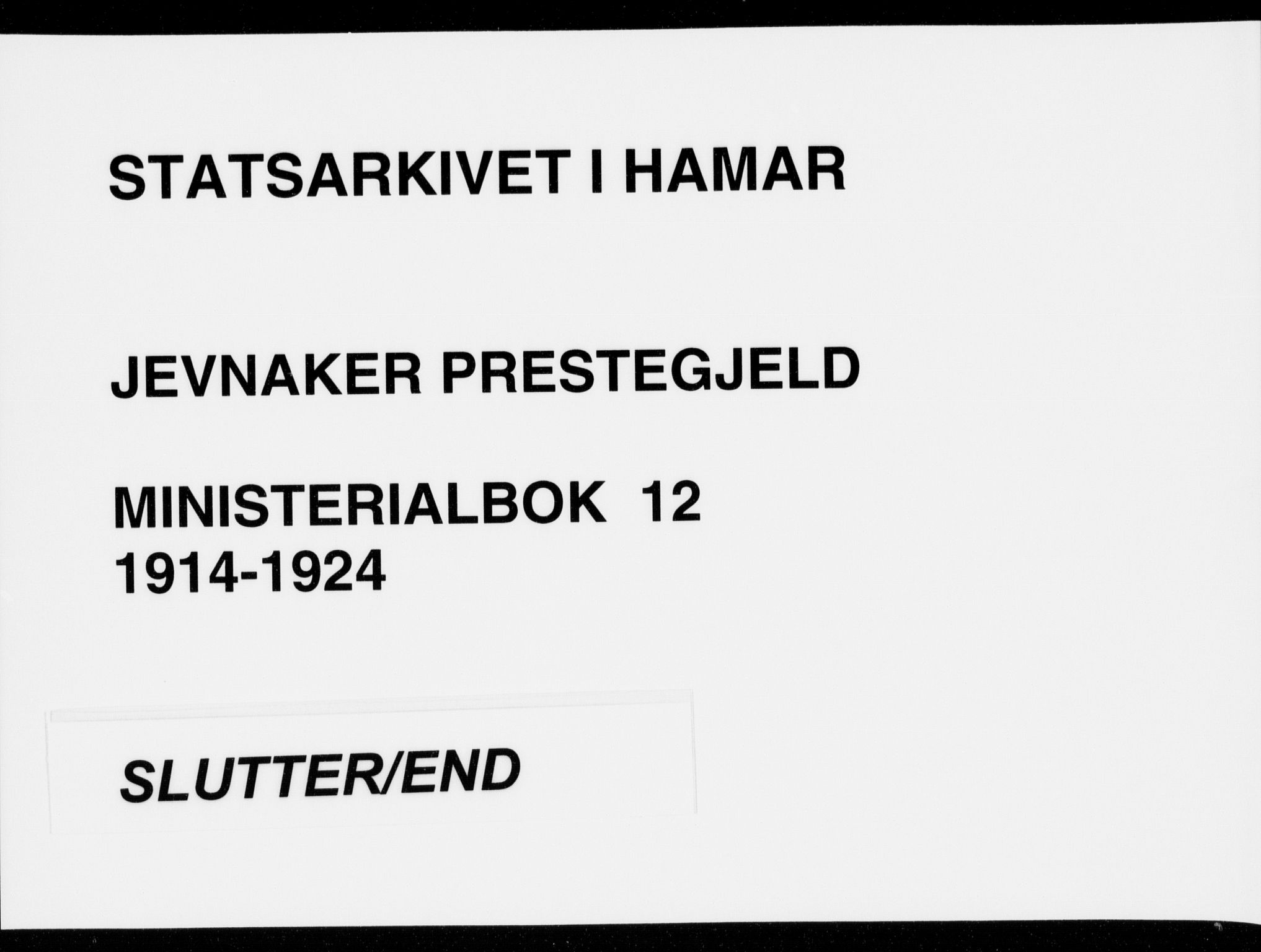 Jevnaker prestekontor, AV/SAH-PREST-116/H/Ha/Haa/L0012: Parish register (official) no. 12, 1914-1924