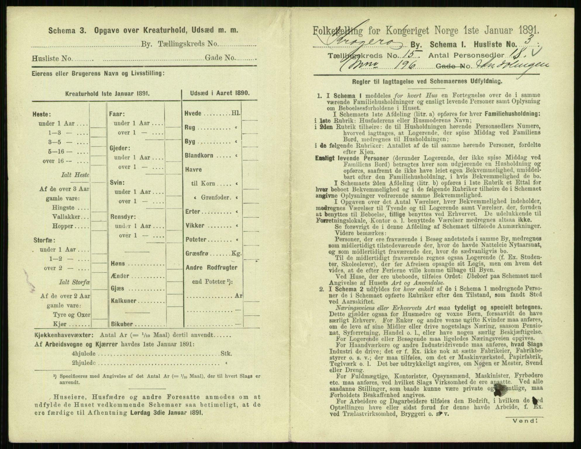 RA, 1891 census for 0801 Kragerø, 1891, p. 706