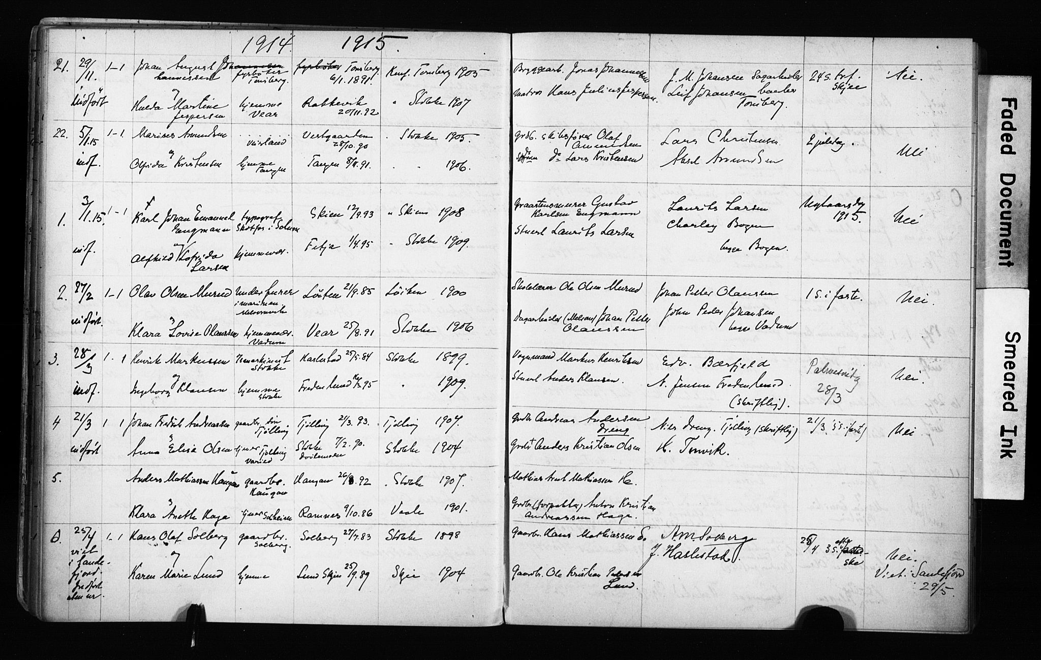 Stokke kirkebøker, SAKO/A-320/H/Ha/L0002: Banns register no. 2, 1895-1919