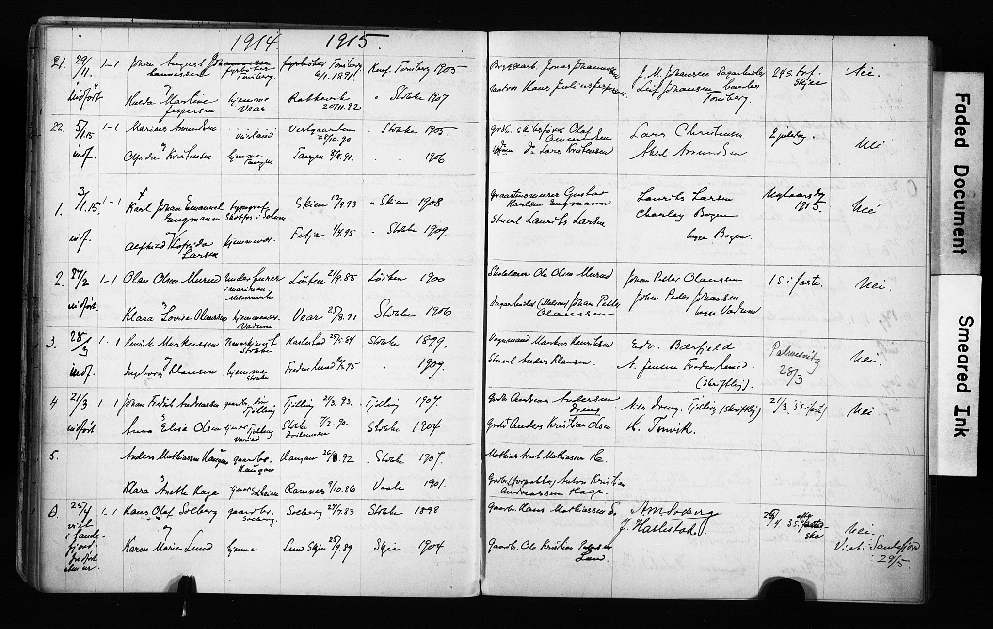 Stokke kirkebøker, AV/SAKO-A-320/H/Ha/L0002: Banns register no. 2, 1895-1919