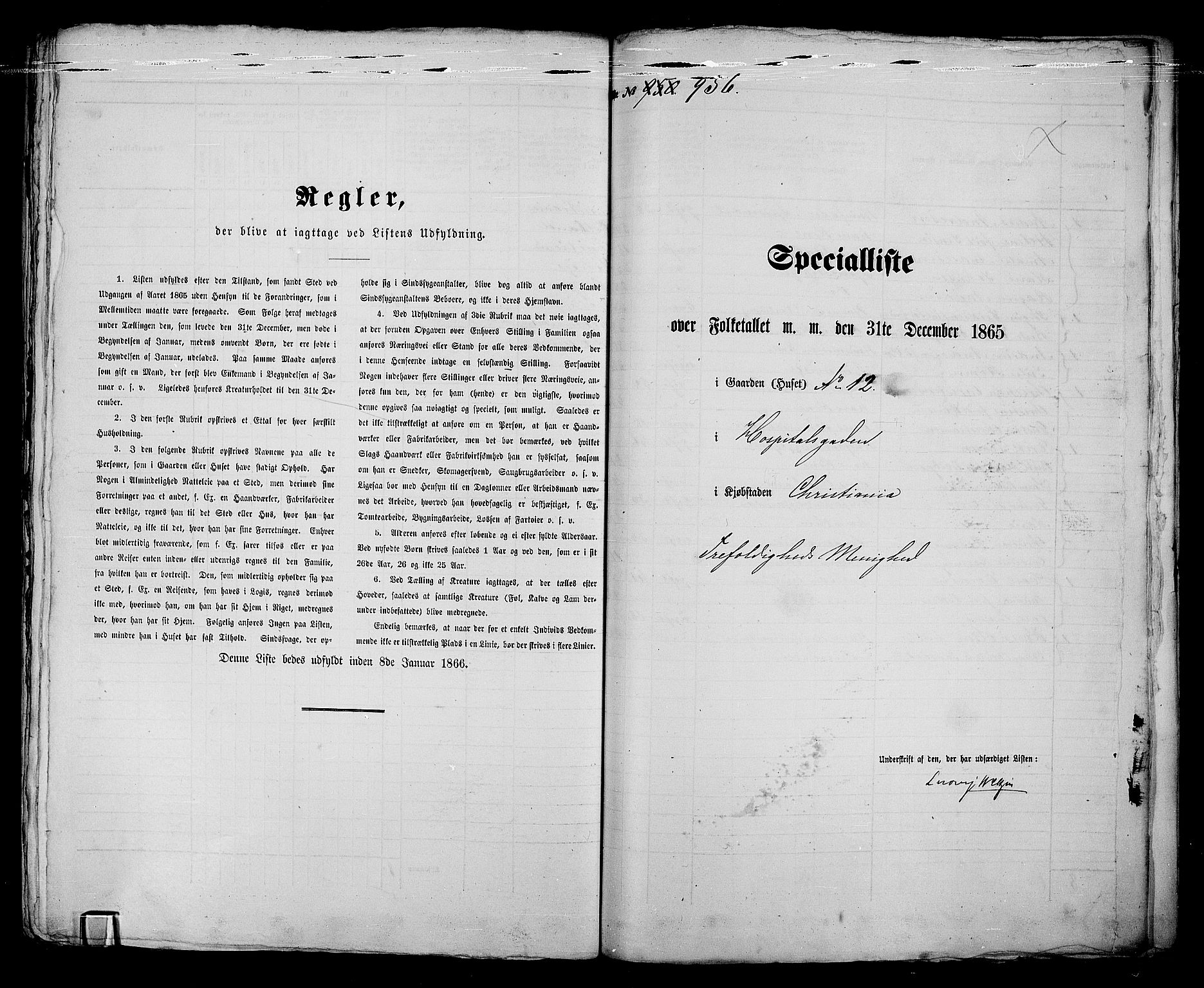 RA, 1865 census for Kristiania, 1865, p. 2160