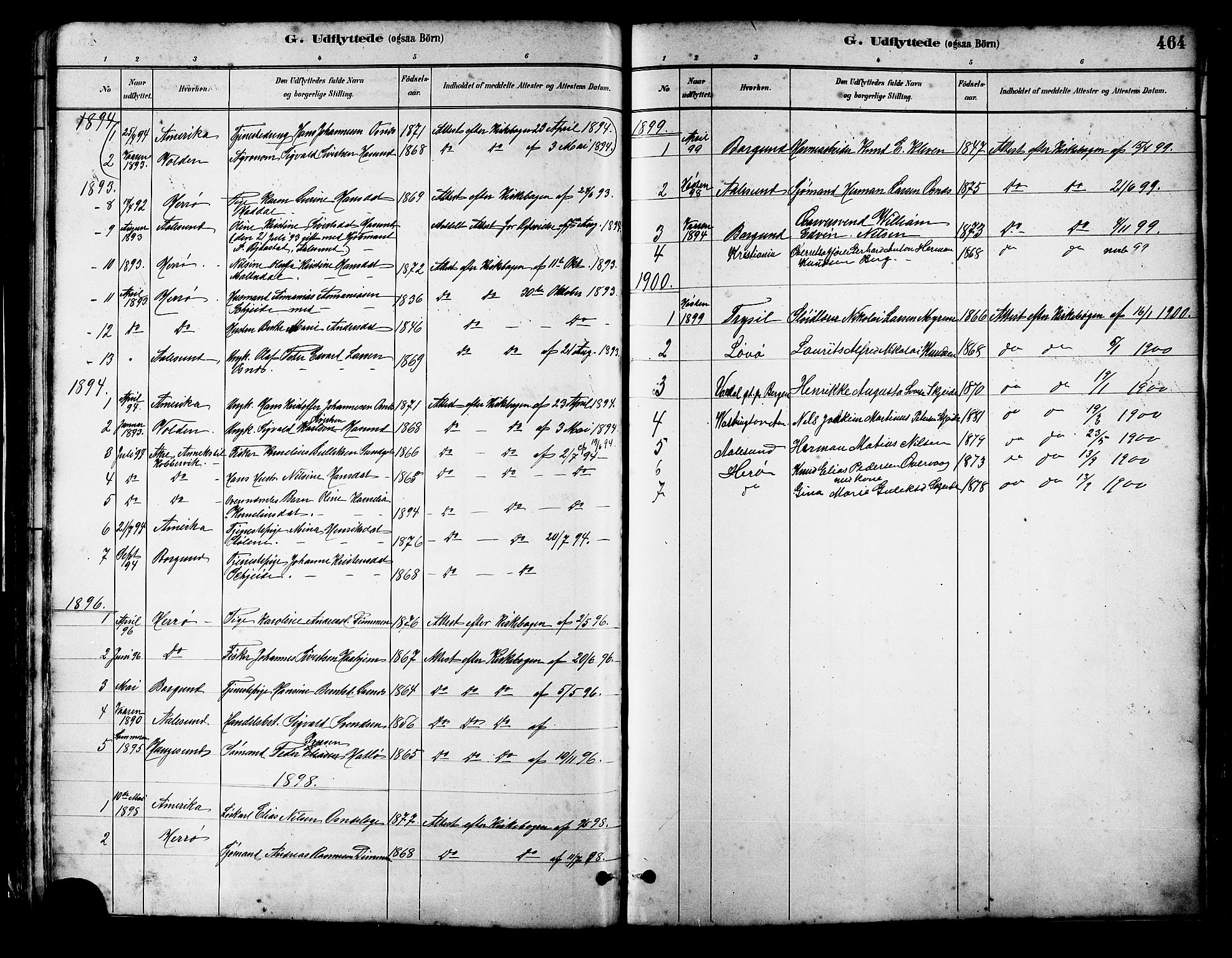 Ministerialprotokoller, klokkerbøker og fødselsregistre - Møre og Romsdal, AV/SAT-A-1454/509/L0112: Parish register (copy) no. 509C02, 1883-1922, p. 464