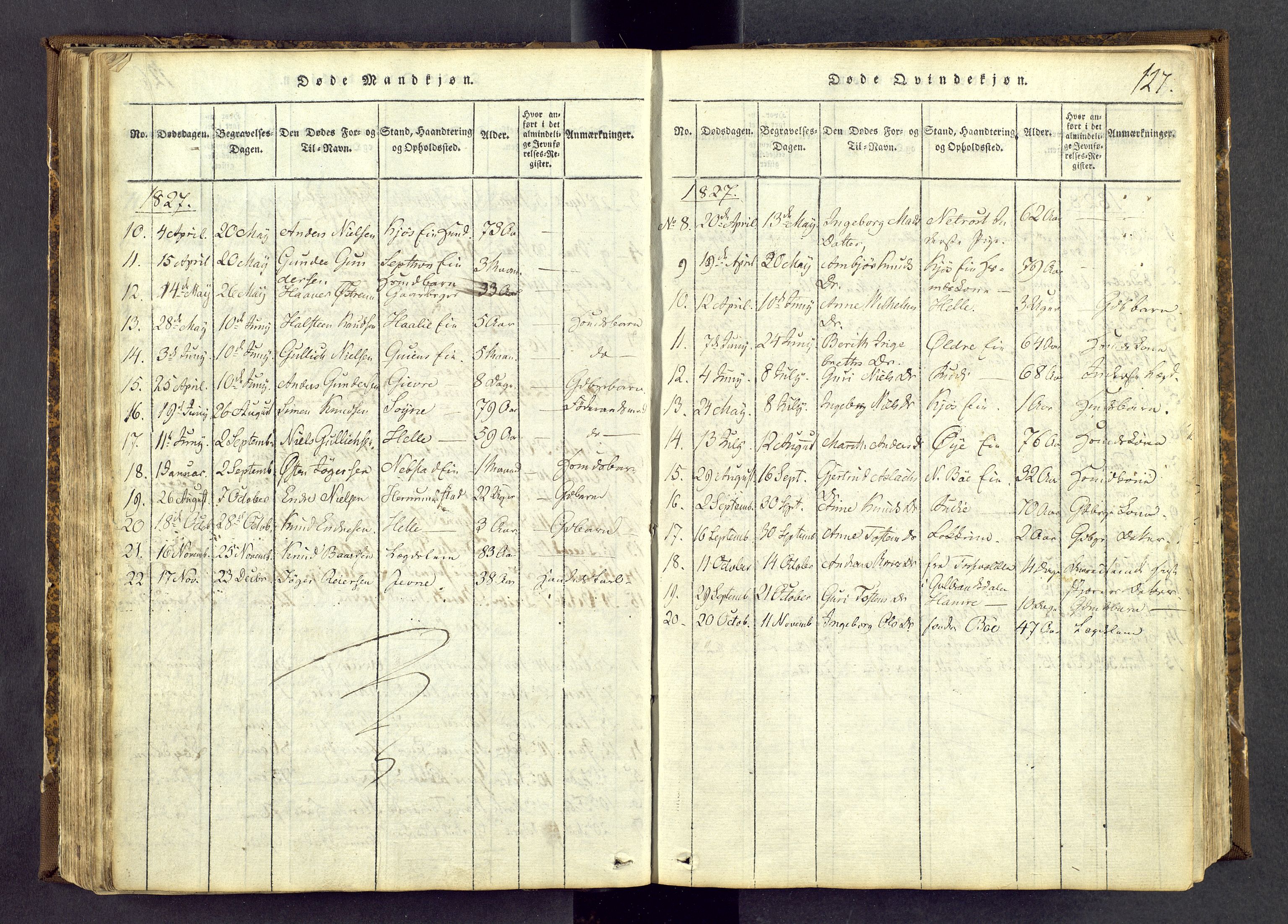 Vang prestekontor, Valdres, AV/SAH-PREST-140/H/Ha/L0004: Parish register (official) no. 4, 1814-1831, p. 127