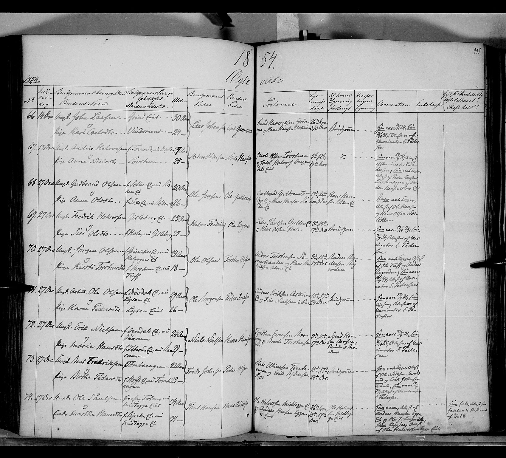 Gran prestekontor, AV/SAH-PREST-112/H/Ha/Haa/L0011: Parish register (official) no. 11, 1842-1856, p. 996-997