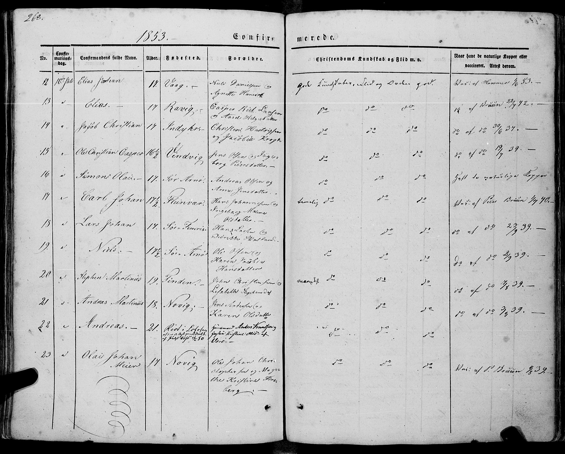 Ministerialprotokoller, klokkerbøker og fødselsregistre - Nordland, AV/SAT-A-1459/805/L0097: Parish register (official) no. 805A04, 1837-1861, p. 268