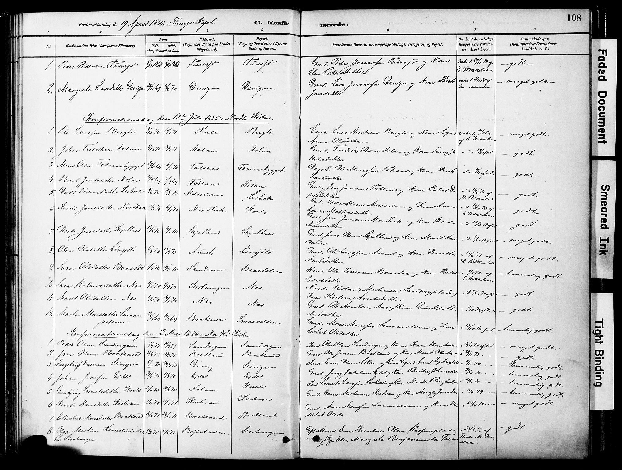 Ministerialprotokoller, klokkerbøker og fødselsregistre - Nord-Trøndelag, SAT/A-1458/755/L0494: Parish register (official) no. 755A03, 1882-1902, p. 108