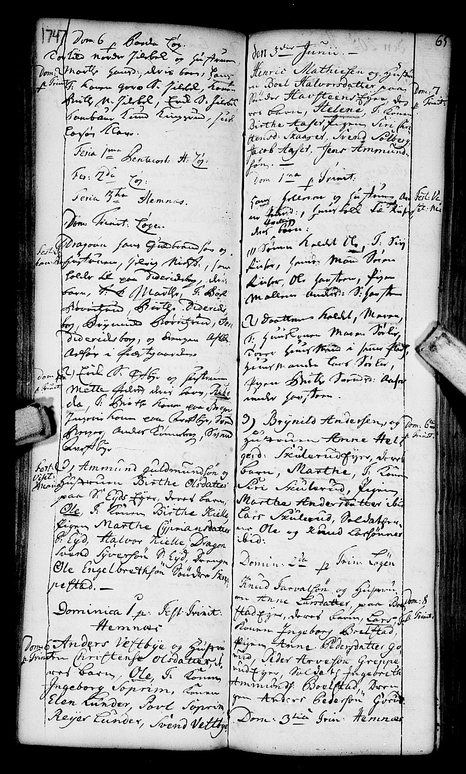 Høland prestekontor Kirkebøker, AV/SAO-A-10346a/F/Fa/L0003: Parish register (official) no. I 3, 1739-1756, p. 65