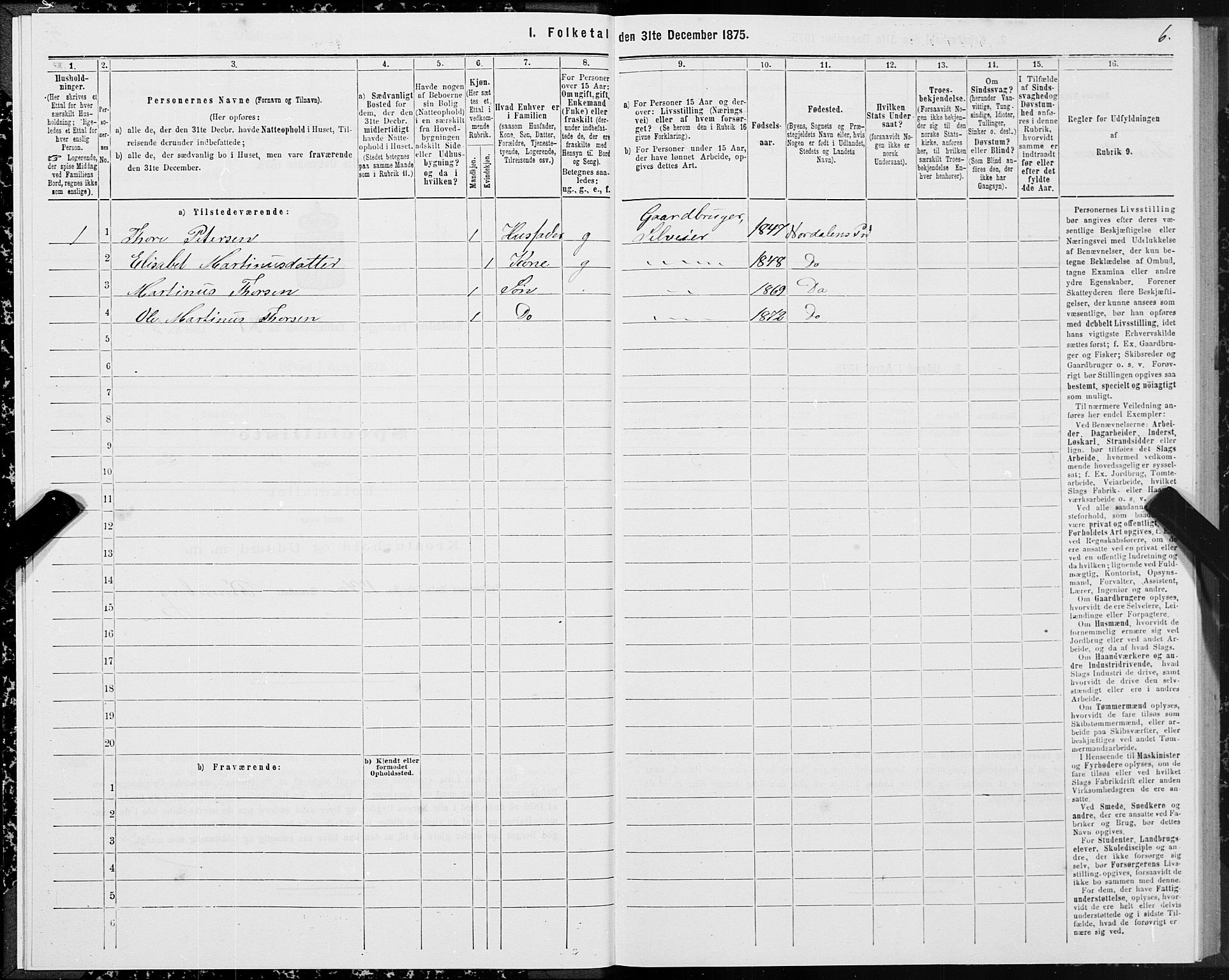 SAT, 1875 census for 1524P Norddal, 1875, p. 1006