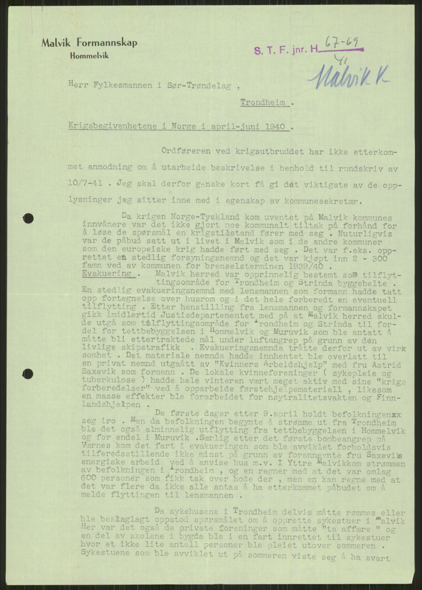 Forsvaret, Forsvarets krigshistoriske avdeling, RA/RAFA-2017/Y/Ya/L0016: II-C-11-31 - Fylkesmenn.  Rapporter om krigsbegivenhetene 1940., 1940, p. 202