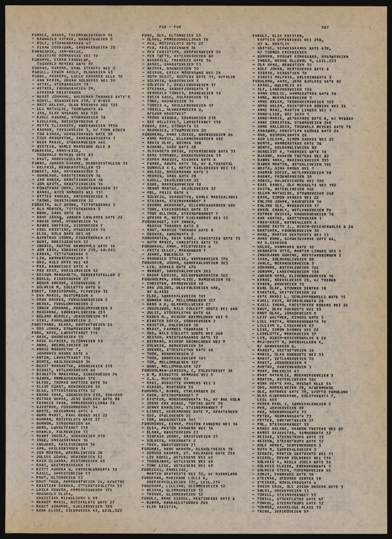 Kristiania/Oslo adressebok, PUBL/-, 1981-1982, p. 267