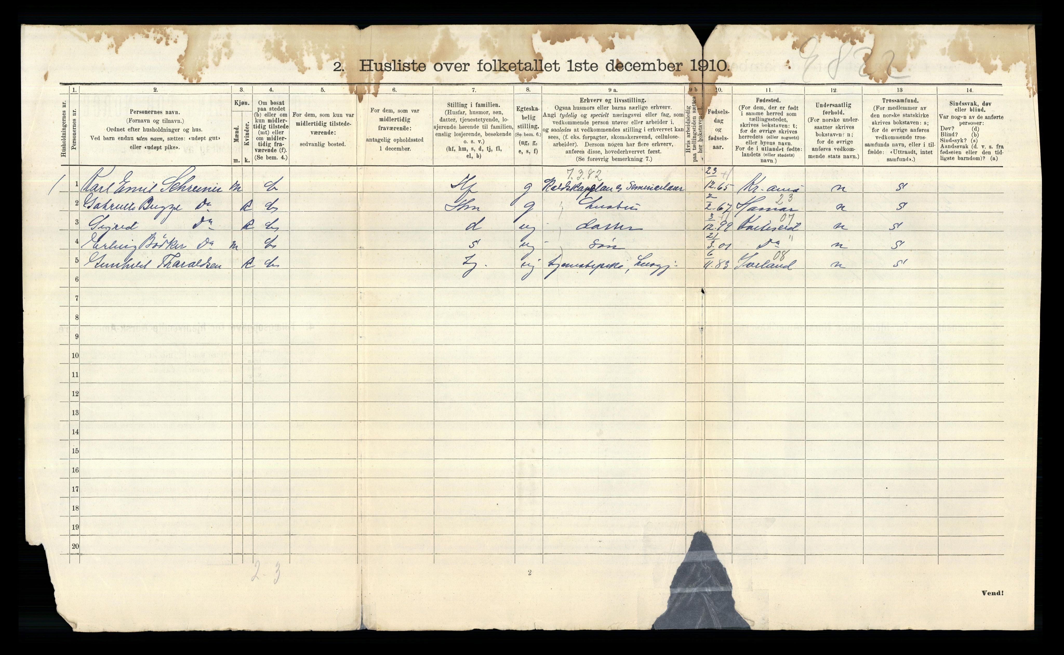 RA, 1910 census for Aker, 1910, p. 3344