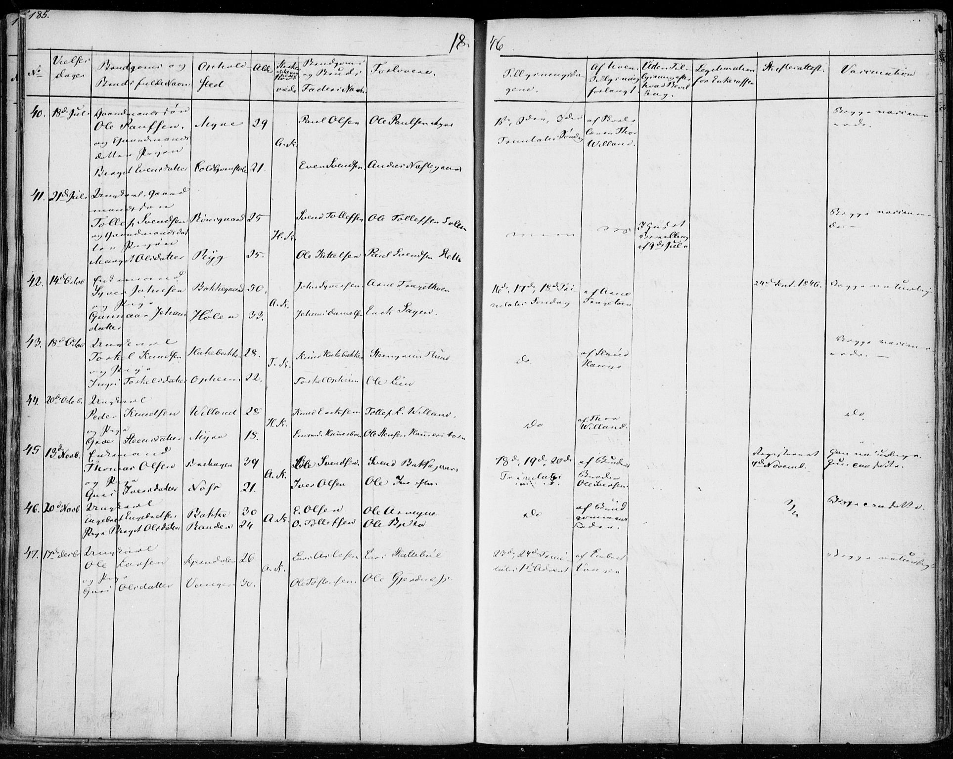 Ål kirkebøker, AV/SAKO-A-249/F/Fa/L0005: Parish register (official) no. I 5, 1825-1848, p. 185