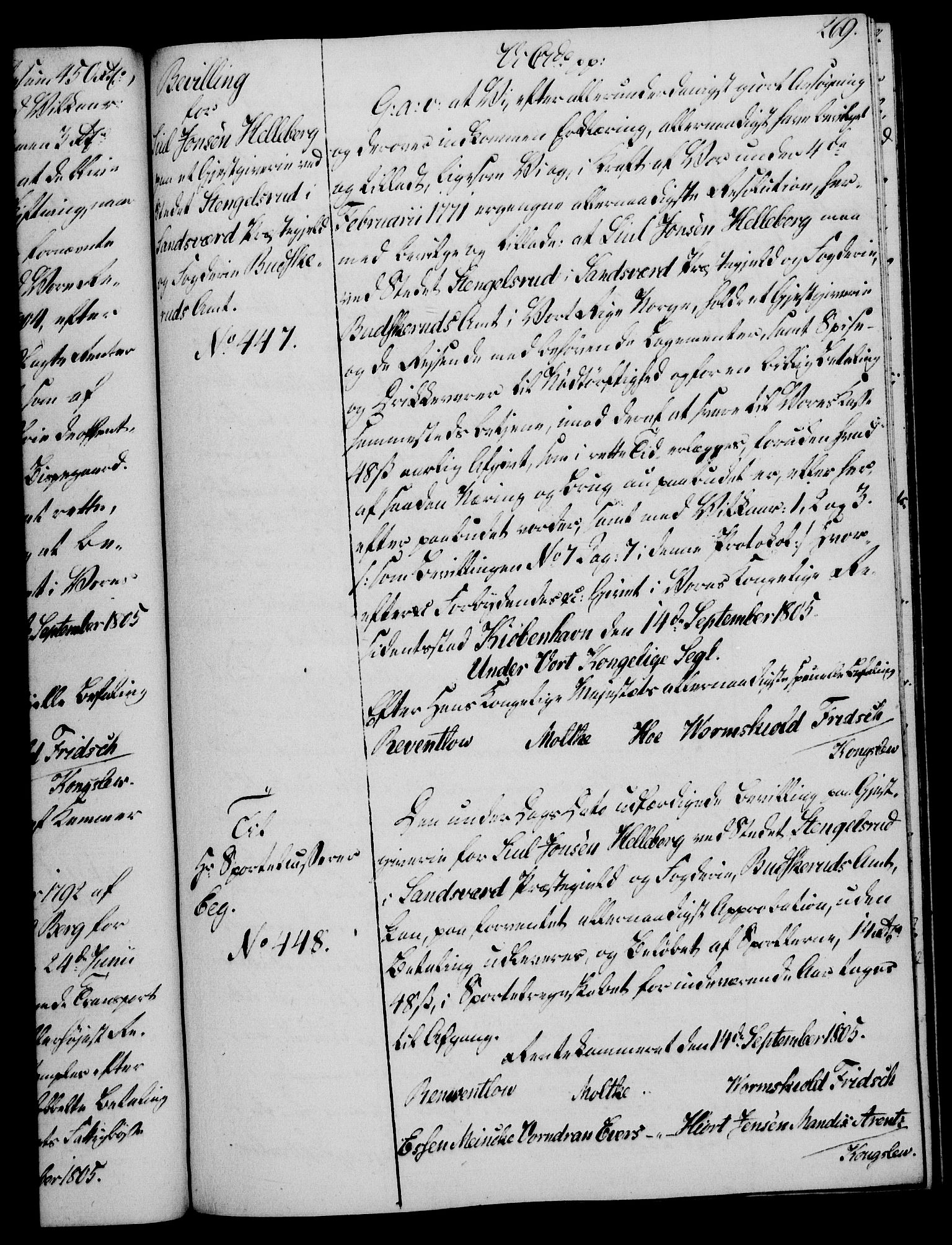 Rentekammeret, Kammerkanselliet, AV/RA-EA-3111/G/Gg/Gga/L0018: Norsk ekspedisjonsprotokoll med register (merket RK 53.18), 1804-1806, p. 269