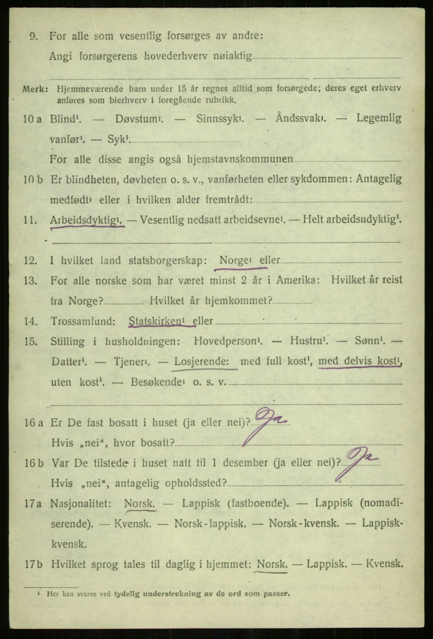 SATØ, 1920 census for Hillesøy, 1920, p. 3944