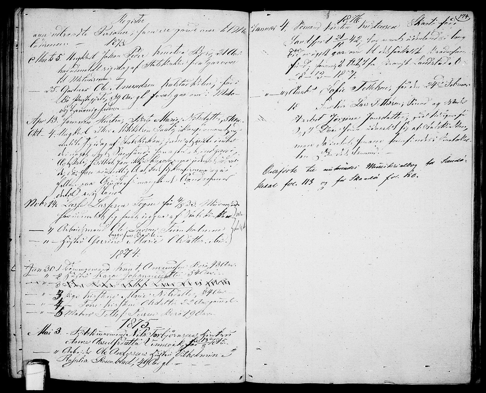 Sannidal kirkebøker, SAKO/A-296/F/Fa/L0005: Parish register (official) no. 5, 1823-1830, p. 174