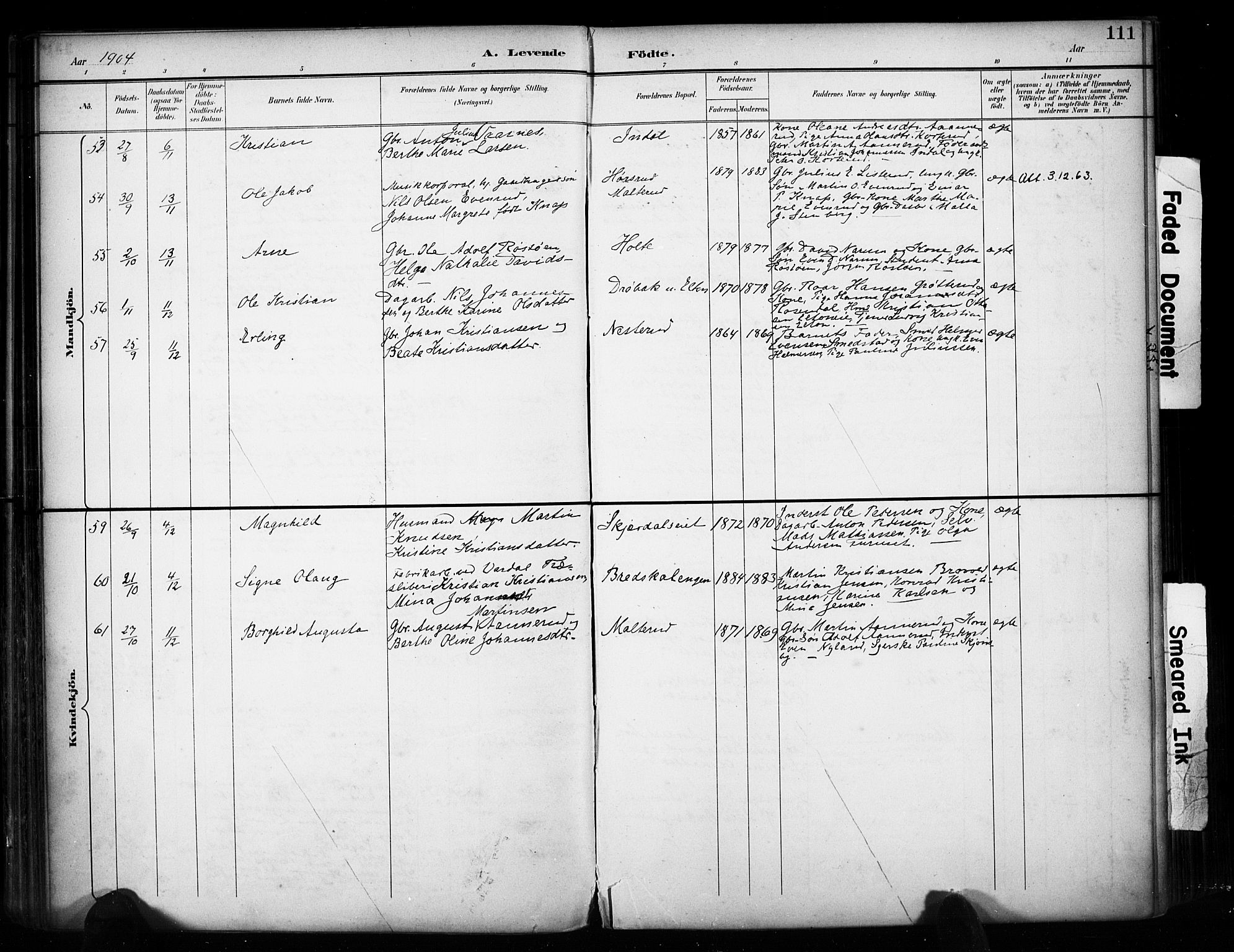 Vestre Toten prestekontor, SAH/PREST-108/H/Ha/Haa/L0011: Parish register (official) no. 11, 1895-1906, p. 111