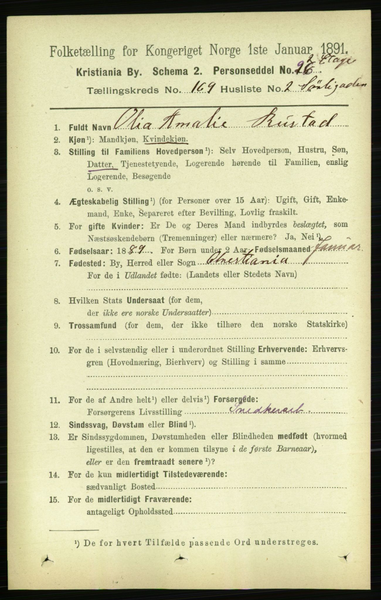RA, 1891 census for 0301 Kristiania, 1891, p. 98927