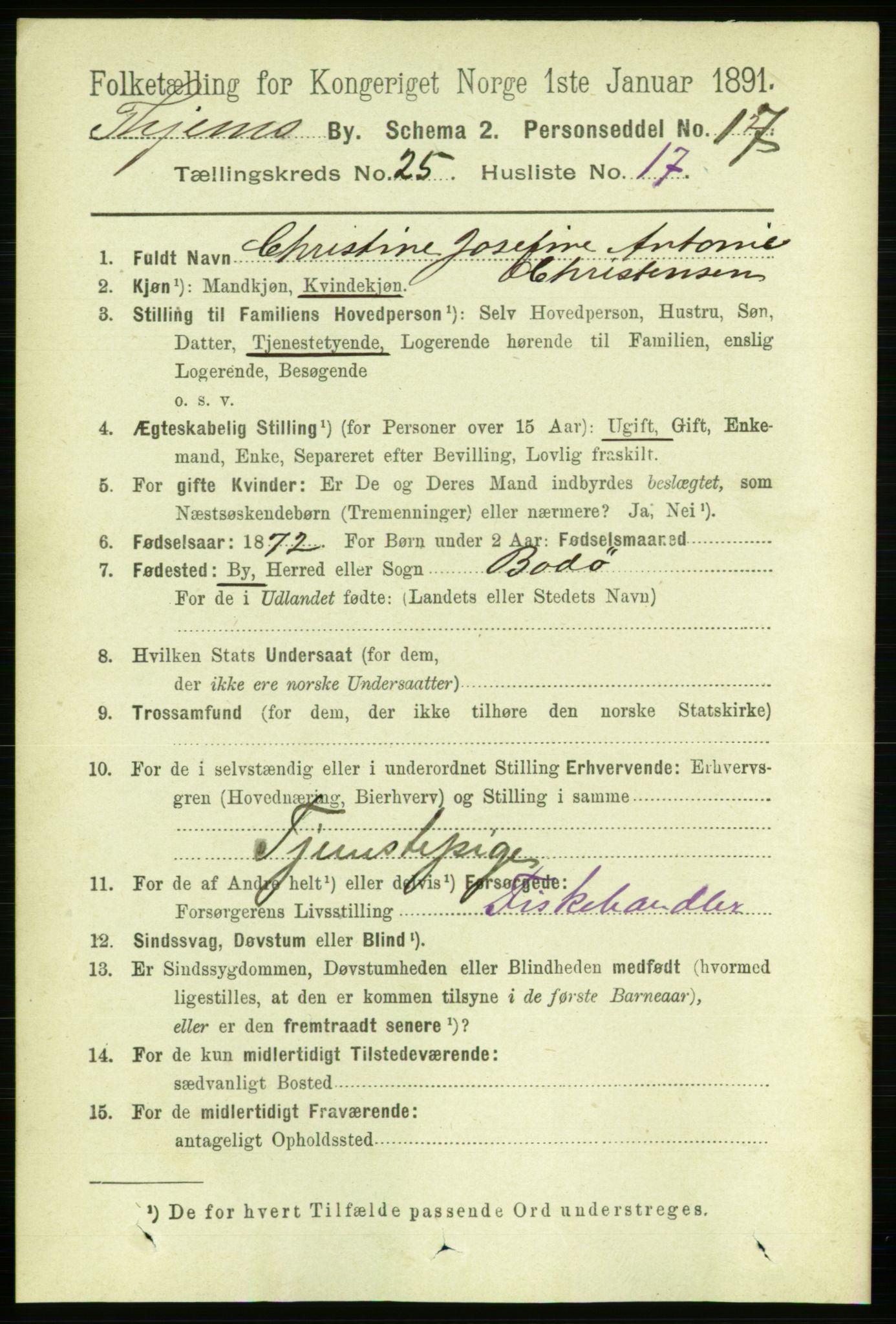 RA, 1891 census for 1601 Trondheim, 1891, p. 18945